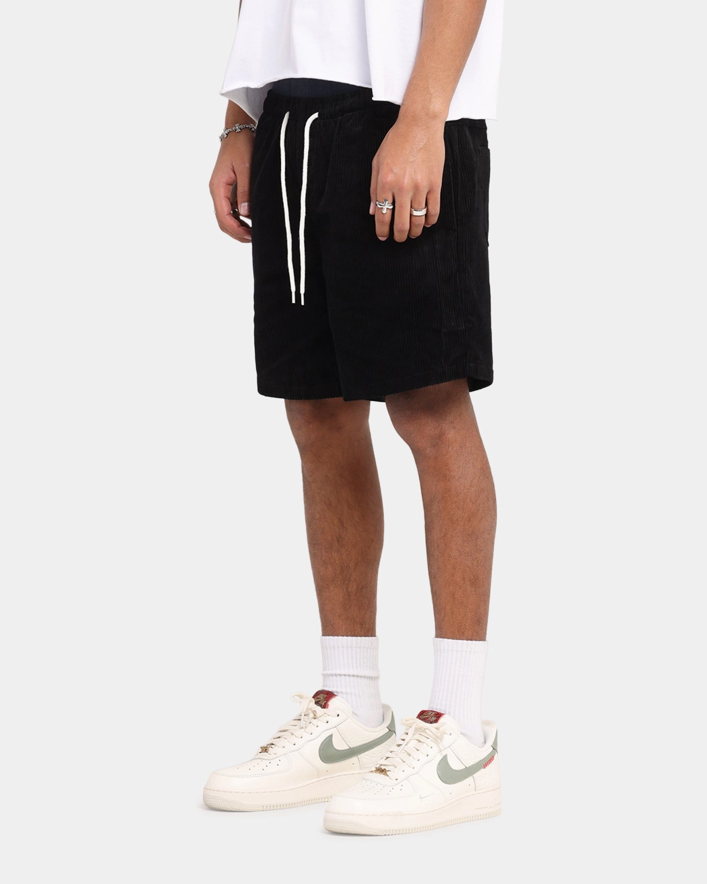 finance industry XXIII Riven Cord Shorts Black