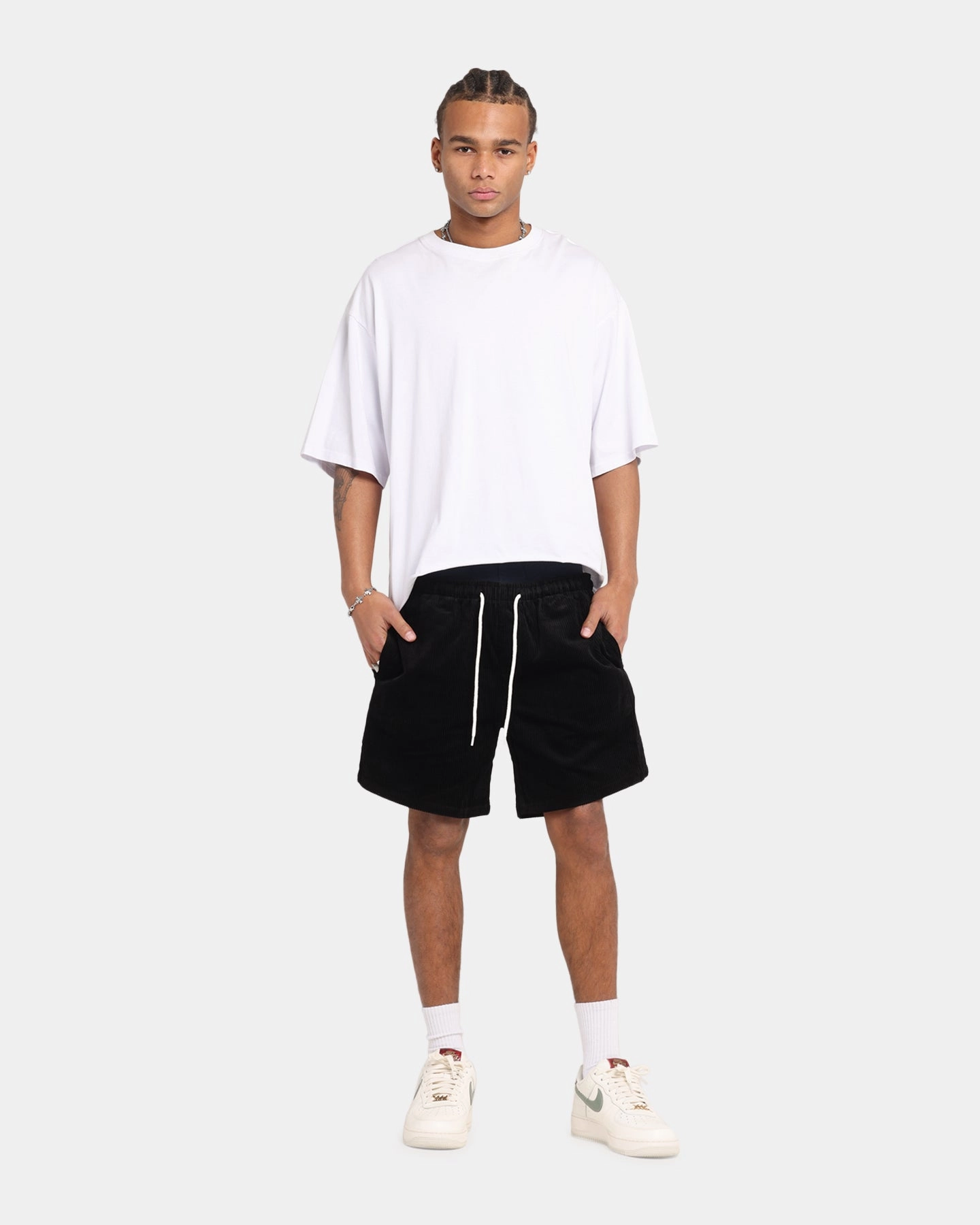 Warm Mood Handmade XXIII Riven Cord Shorts Black