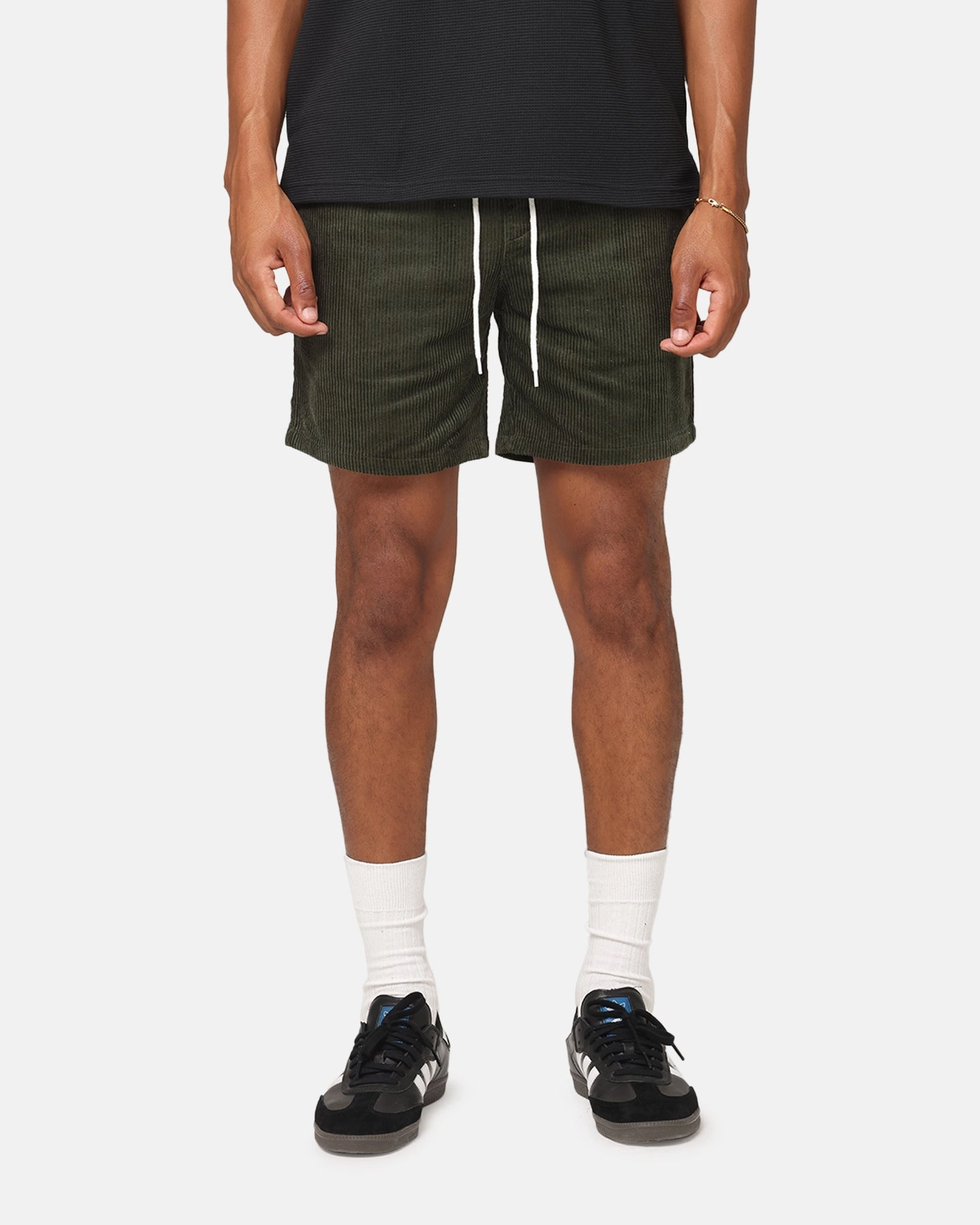 XXIII Riven Corduroy Shorts Dark Green Fashion Forward Breeze Friendly