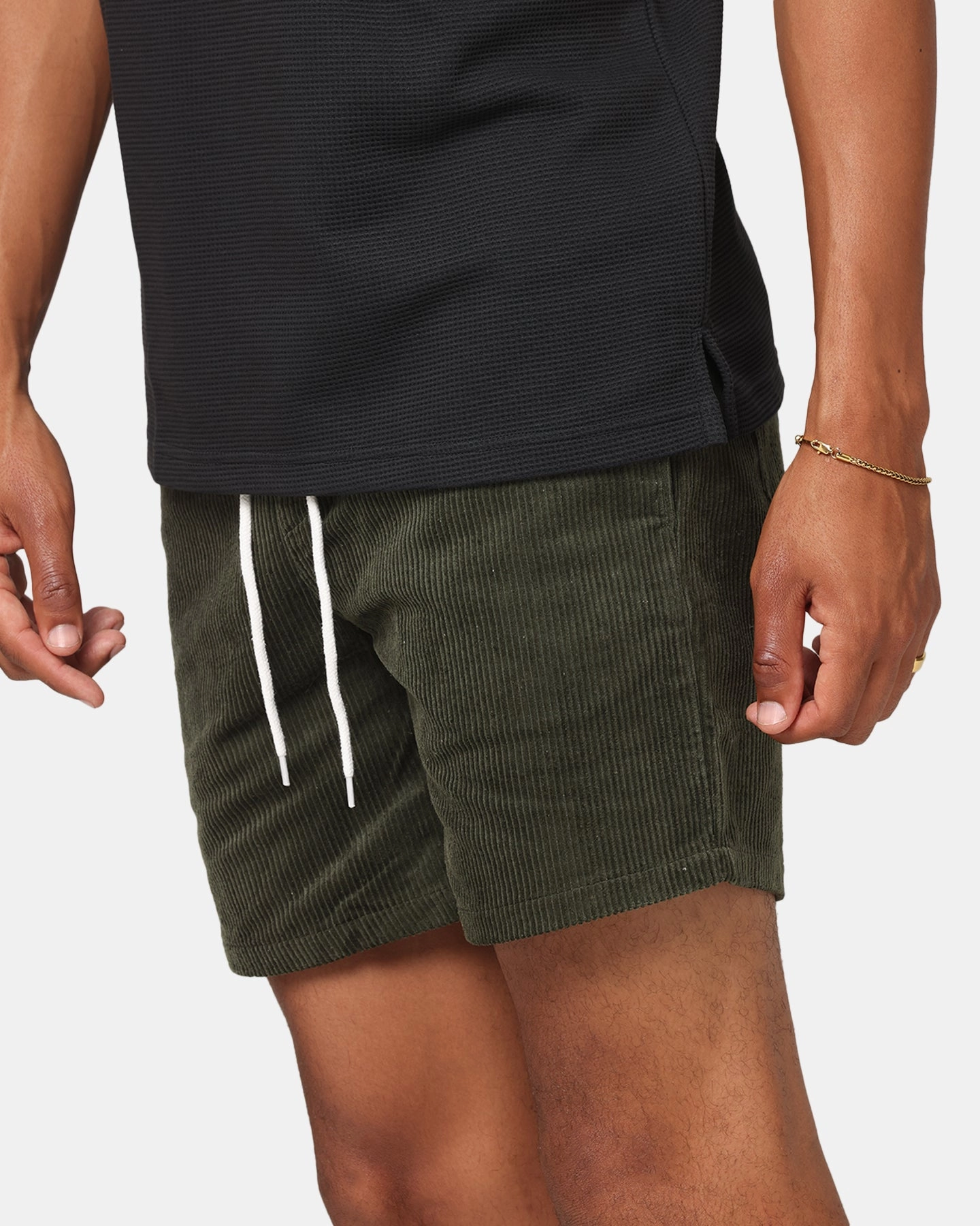 XXIII Riven Corduroy Shorts Dark Green Casual Clothing Lightweight Construction