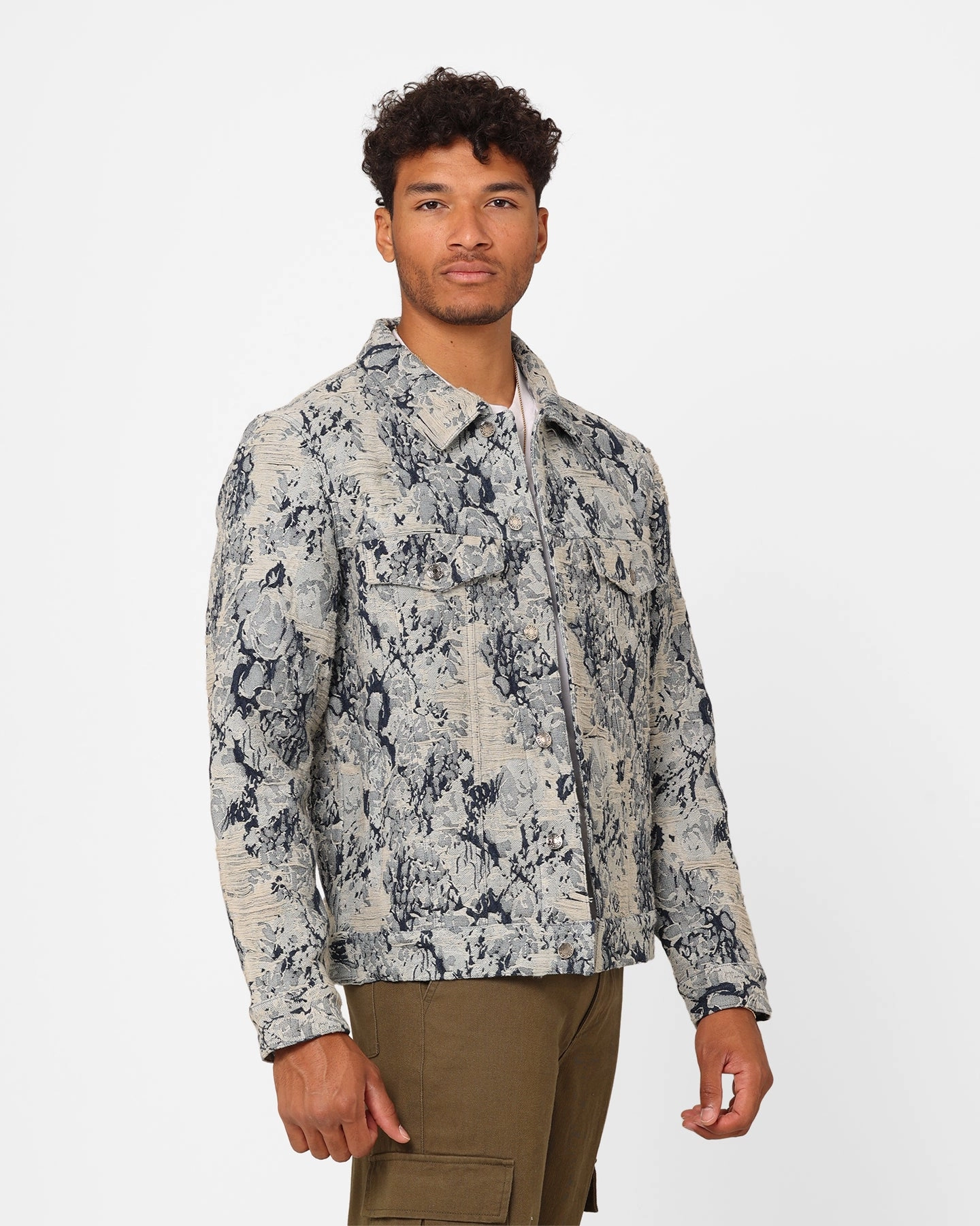 XXIII Rosa Jacquard Jacket Blue Compact Packable