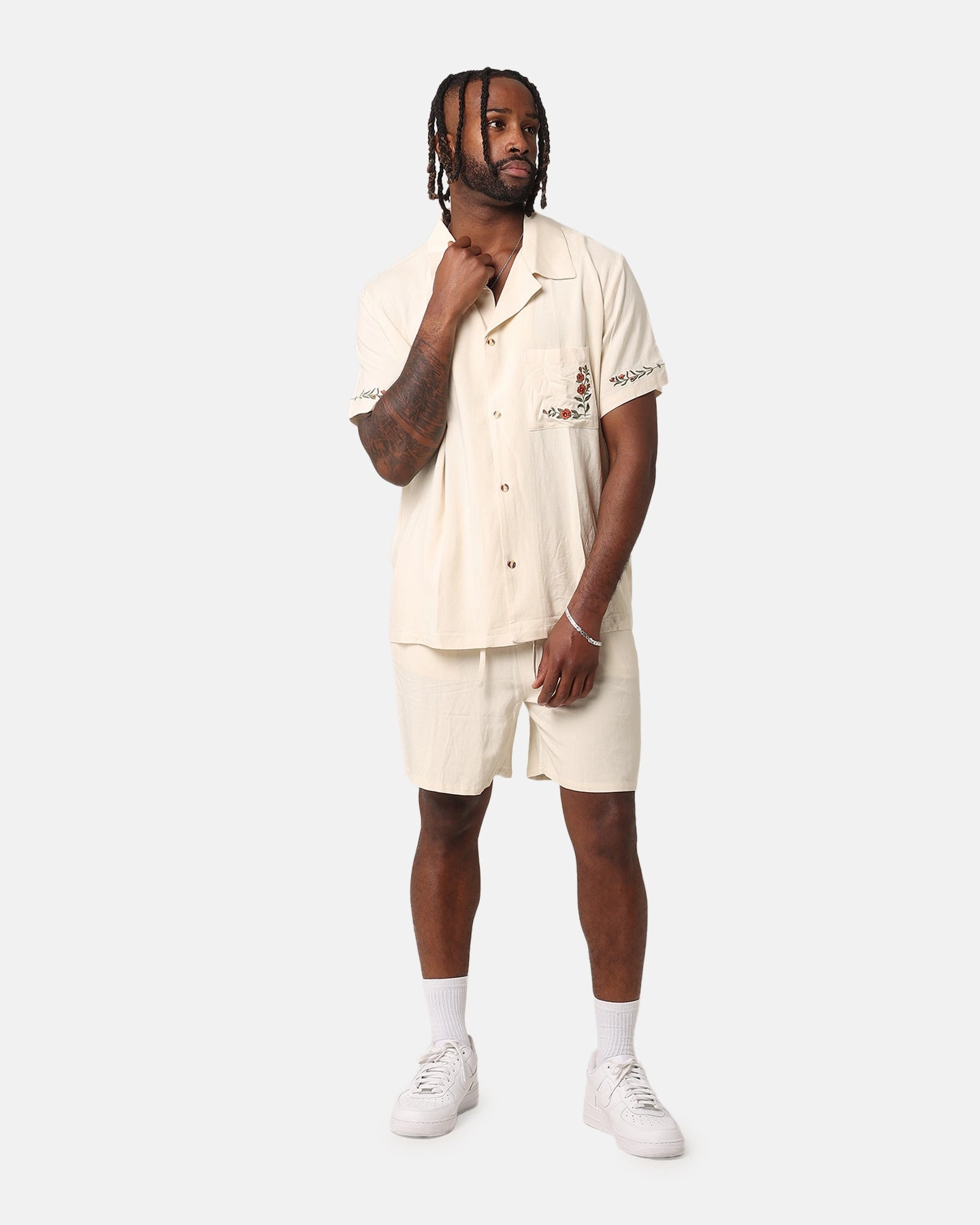 Odor Control Technology Fashion Statement XXIII Serene Linen Button Up Shirt Off White