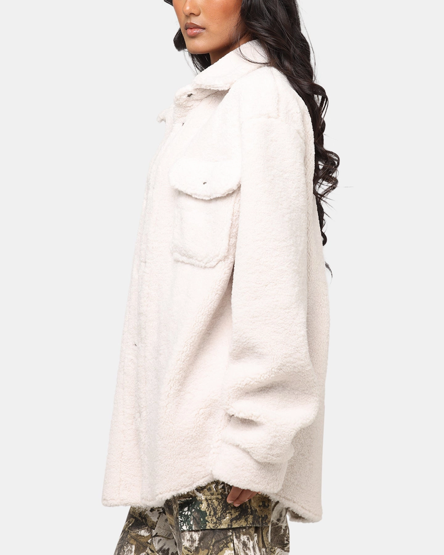 Waterproof Zippers XXIII Shearling Fur Jacket Cream