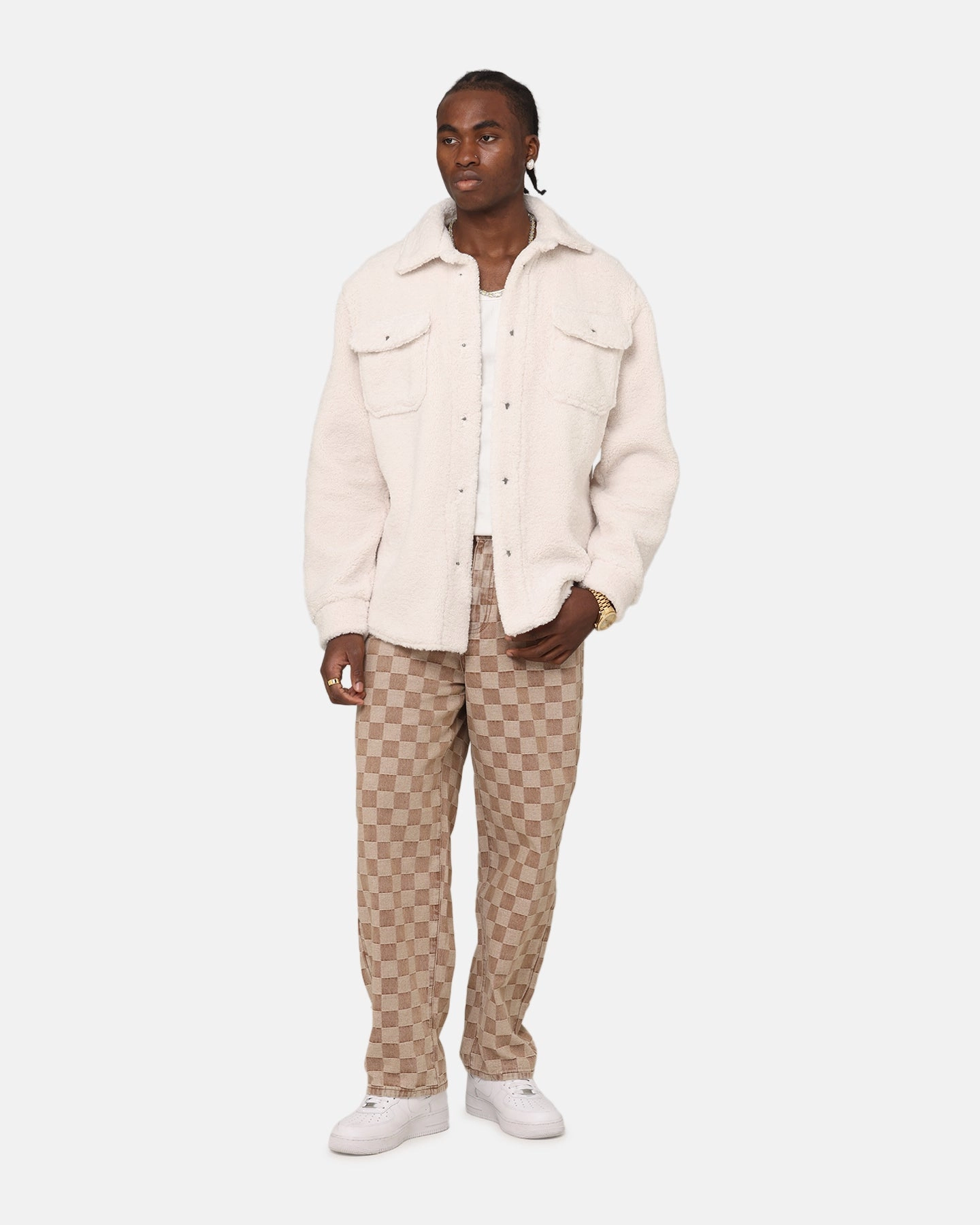 XXIII Shearling Fur Jacket Cream Loose