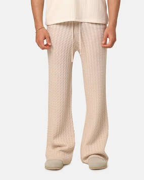 XXIII Slouch Wide Leg Knit Pants Cream Comfort Style Comfortable Stretch
