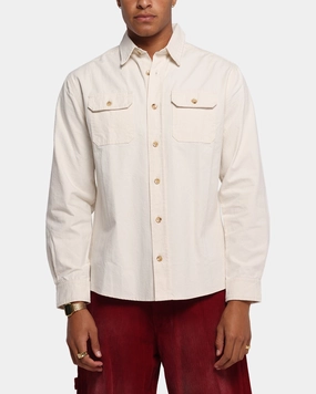 Minimalist Closure Smooth Zipper Design XXIII Slub Overshirt Natural
