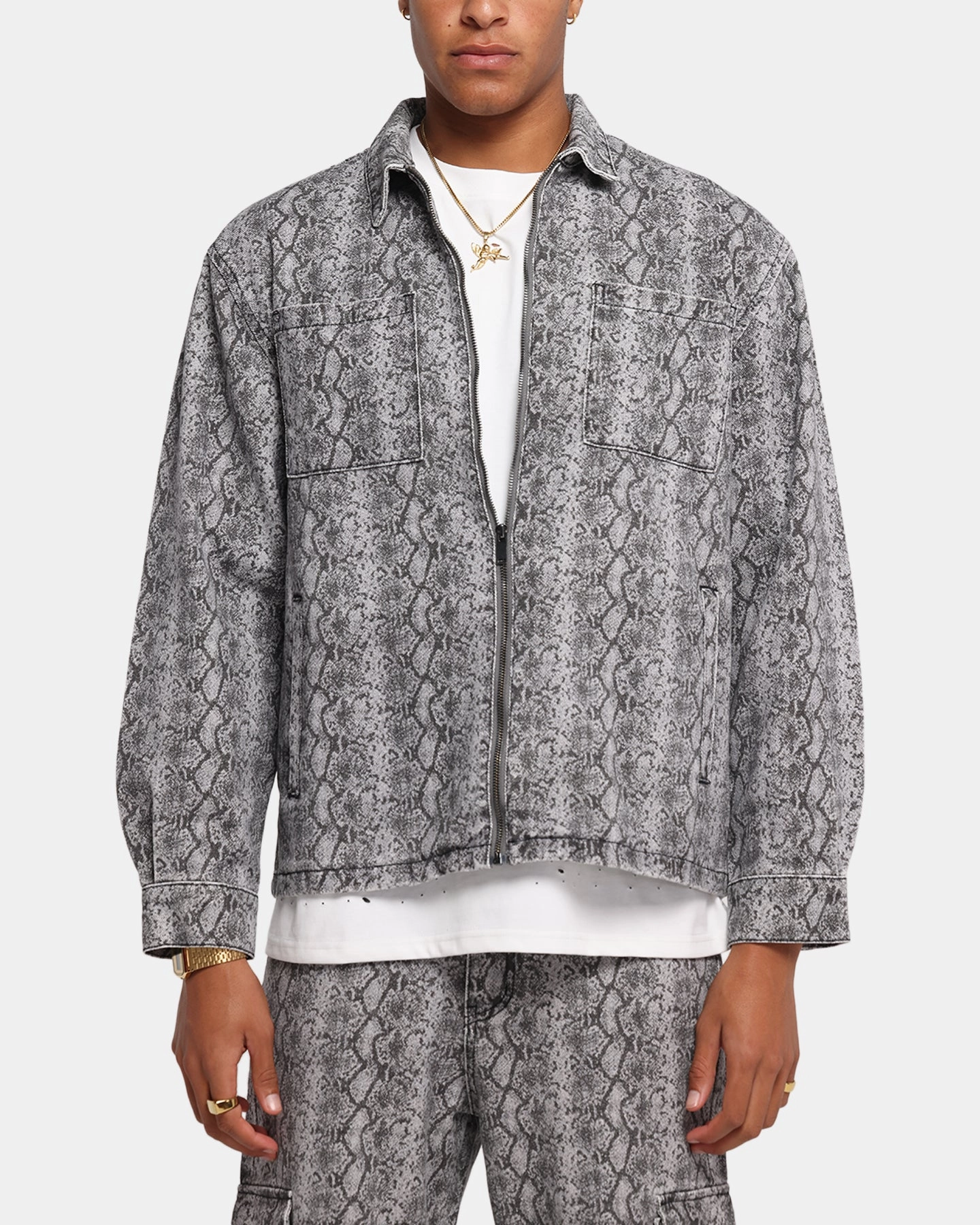 XXIII Snake Skin Jacket Black Snake Print Endorse