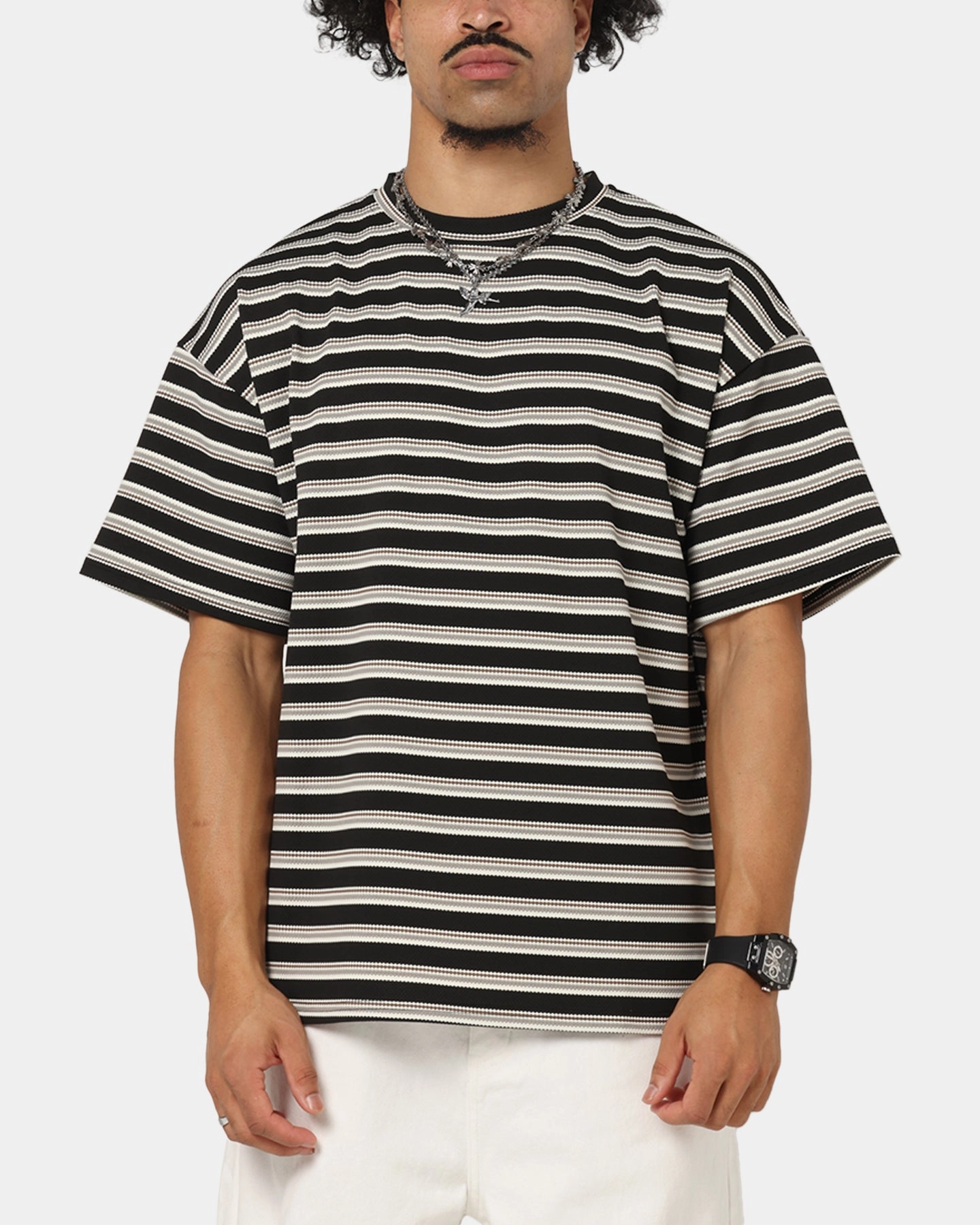 Relaxed Comfort Wear Casual Essential Wear XXIII Standard Stripe T-Shirt Black/Grey