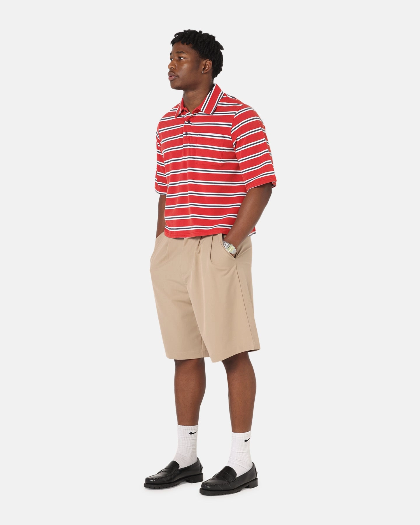 XXIII Striped Polo T-Shirt Red Stripe slim fit