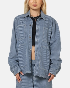 Tolerance middle aged people XXIII Striped Work Jacket Navy Stripe