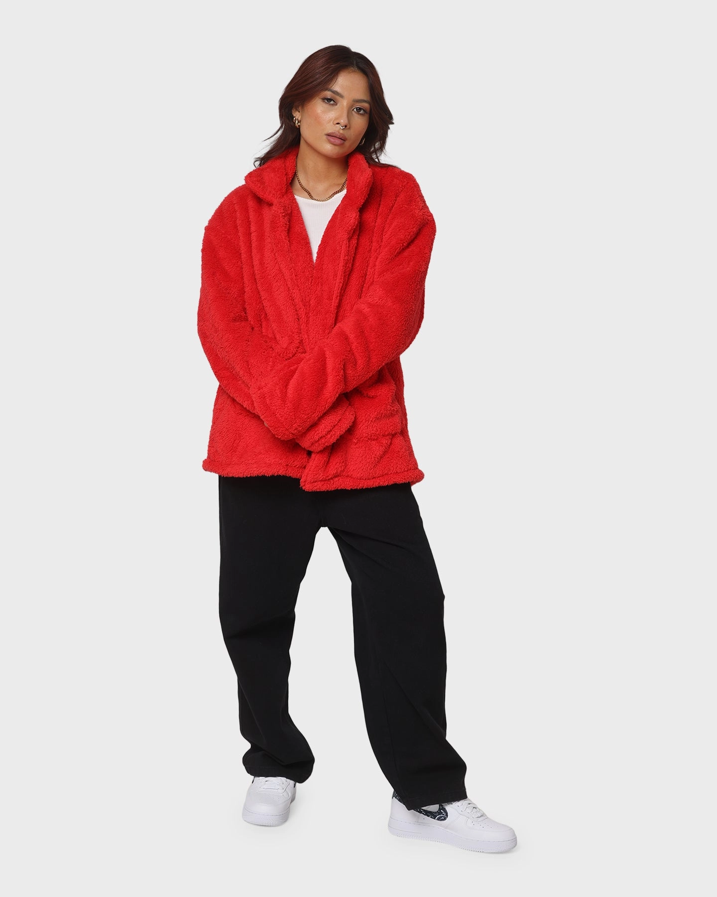 suitable for sunny days XXIII Talha Red Fur Jacket Red