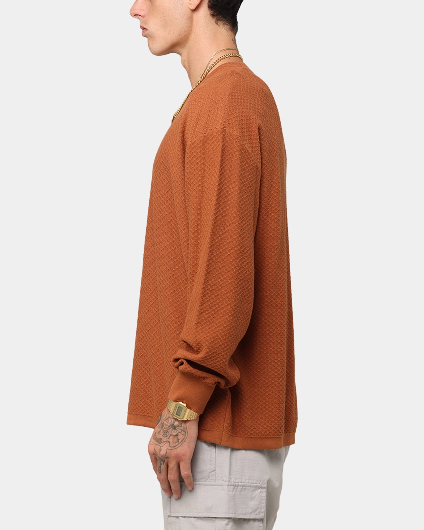 XXIII Textured Long Sleeve T-Shirt Rust kids'