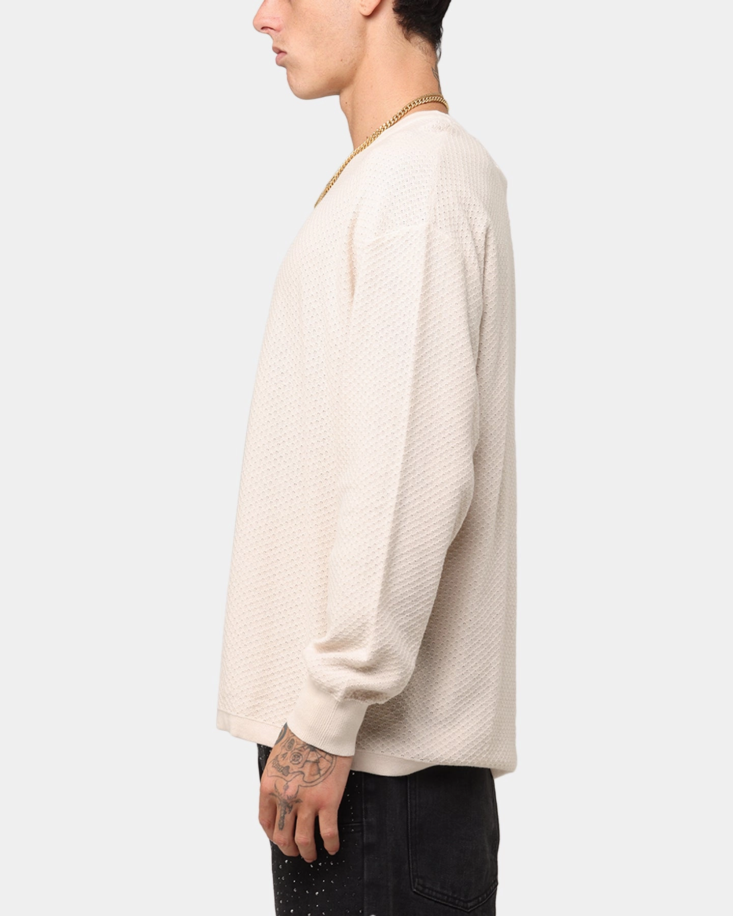 Moisture wicking RecycledBlend XXIII Textured Long Sleeve T-Shirt Sand