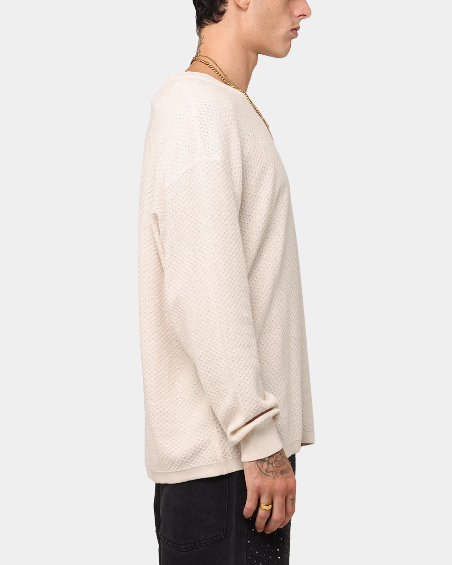Ethically Sourced Cotton XXIII Textured Long Sleeve T-Shirt Sand