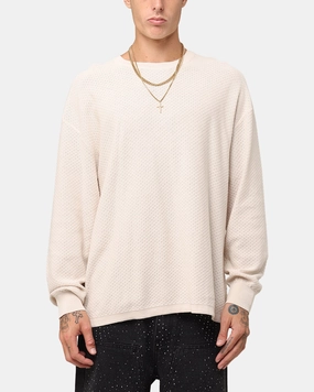 Customizable Printed design XXIII Textured Long Sleeve T-Shirt Sand