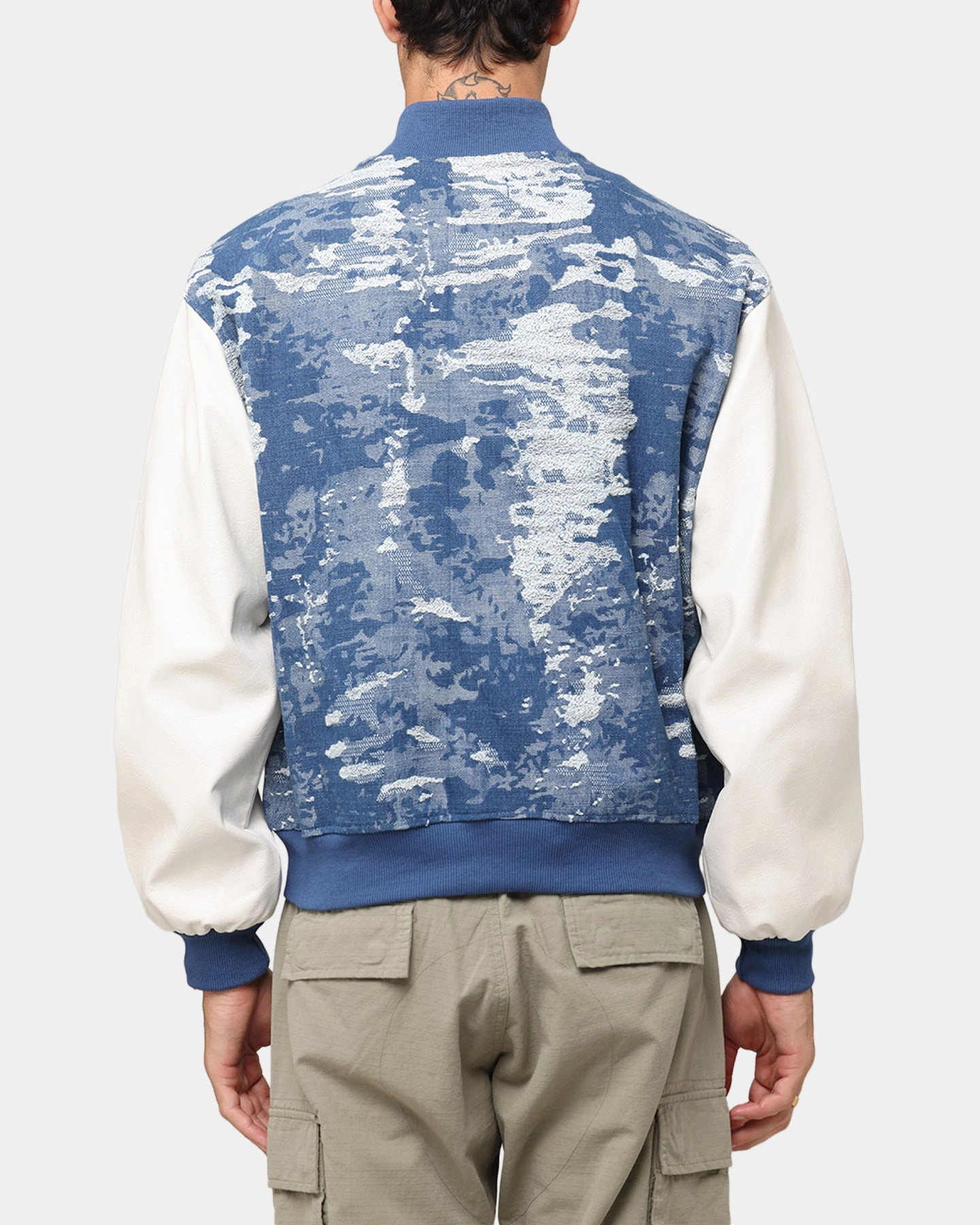 Alternative Empathy XXIII Textured Varsity Jacket Blue/White