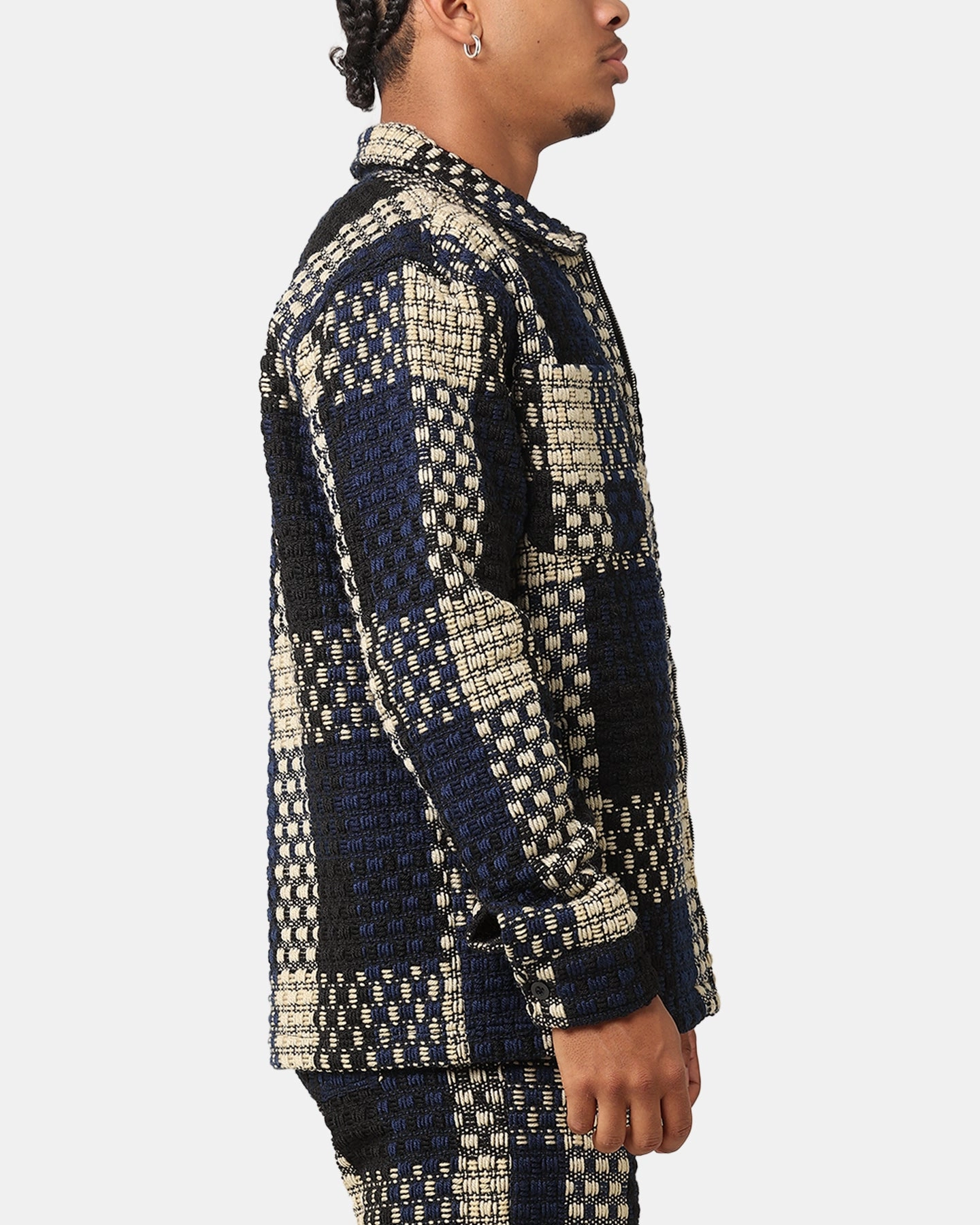 XXIII Textured Weave Jacket Blue/Black/Yellow Exhibit