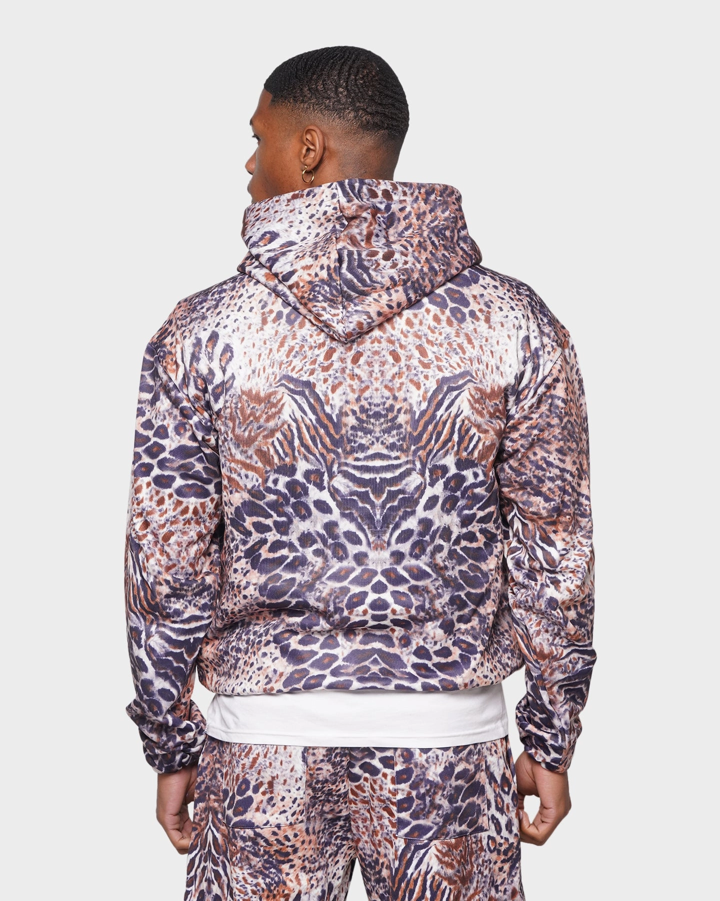XXIII Thayer Cheetah Print Hoodie Cheetah StretchMaterial Modern Outerwear
