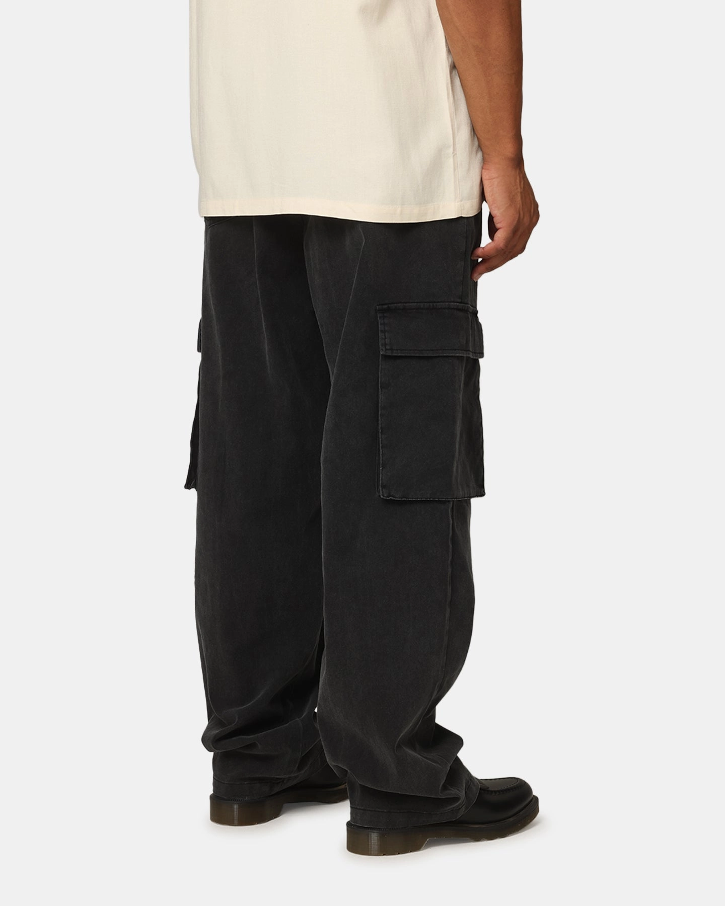 XXIII Tie Up Cargo Pants Washed Black Fashionable Comfort Chic Design Wear