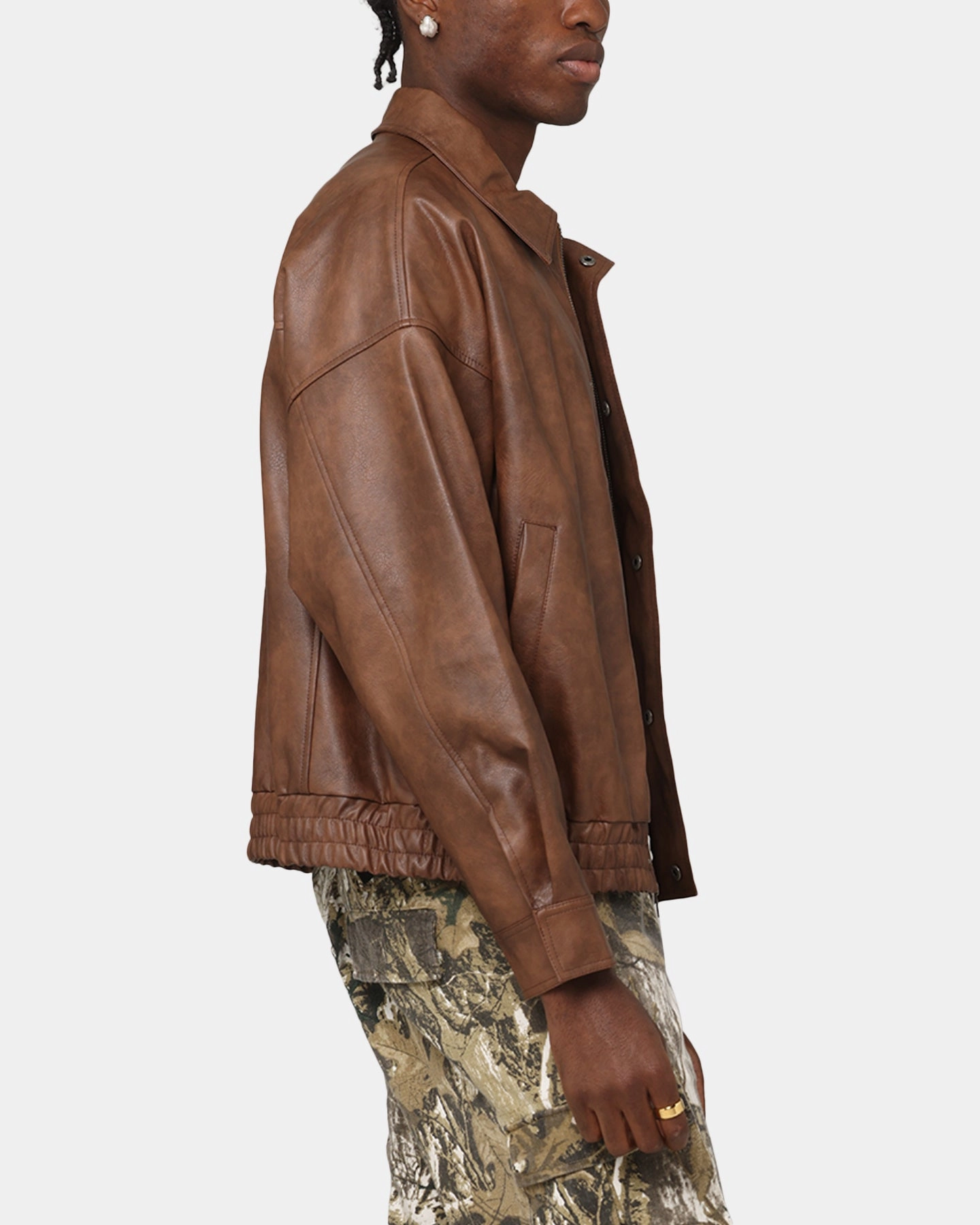 XXIII Vegan Leather Flight Jacket Brown Mother's Day snap-up