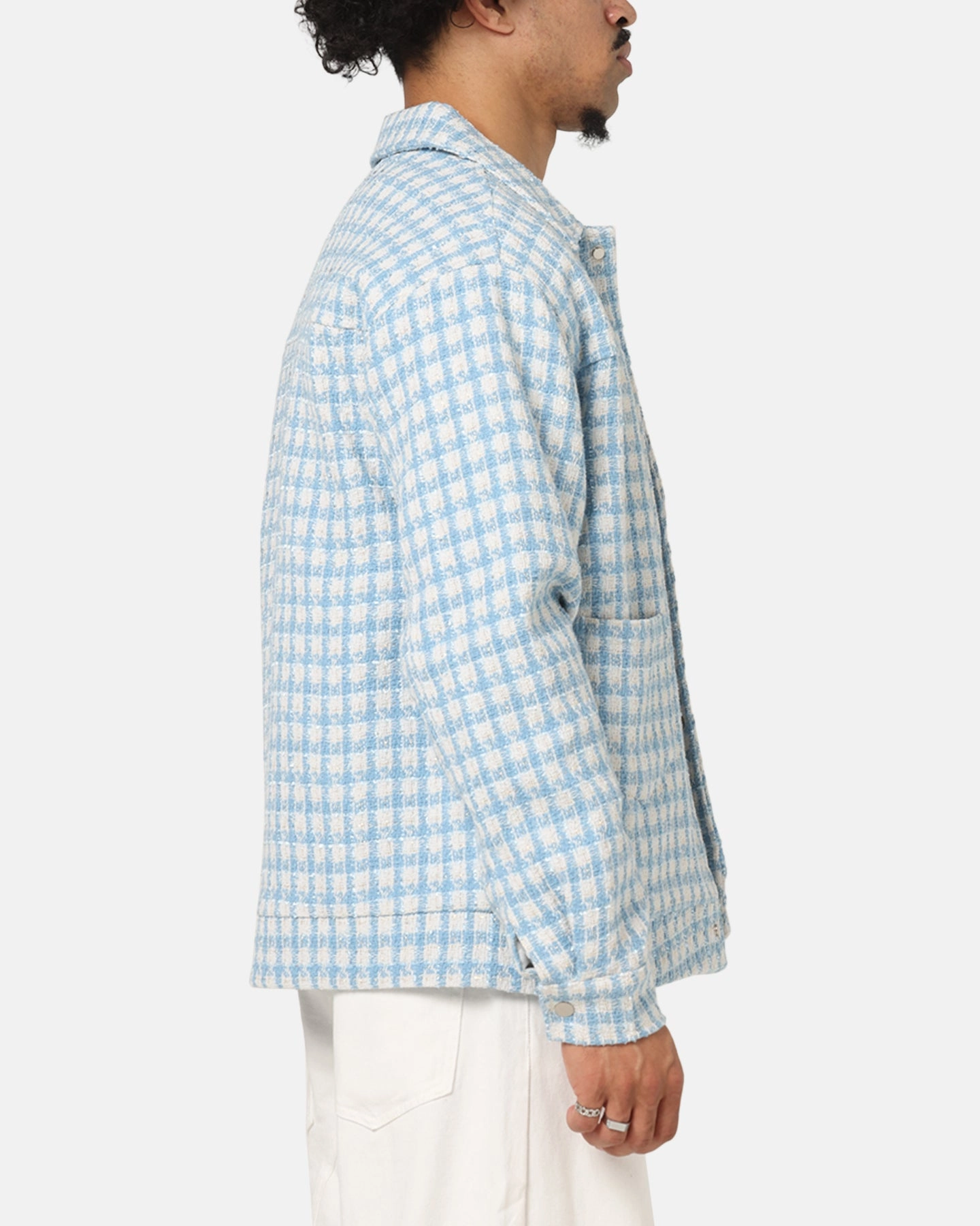 XXIII Waffle Jacket Blue Check Attraction