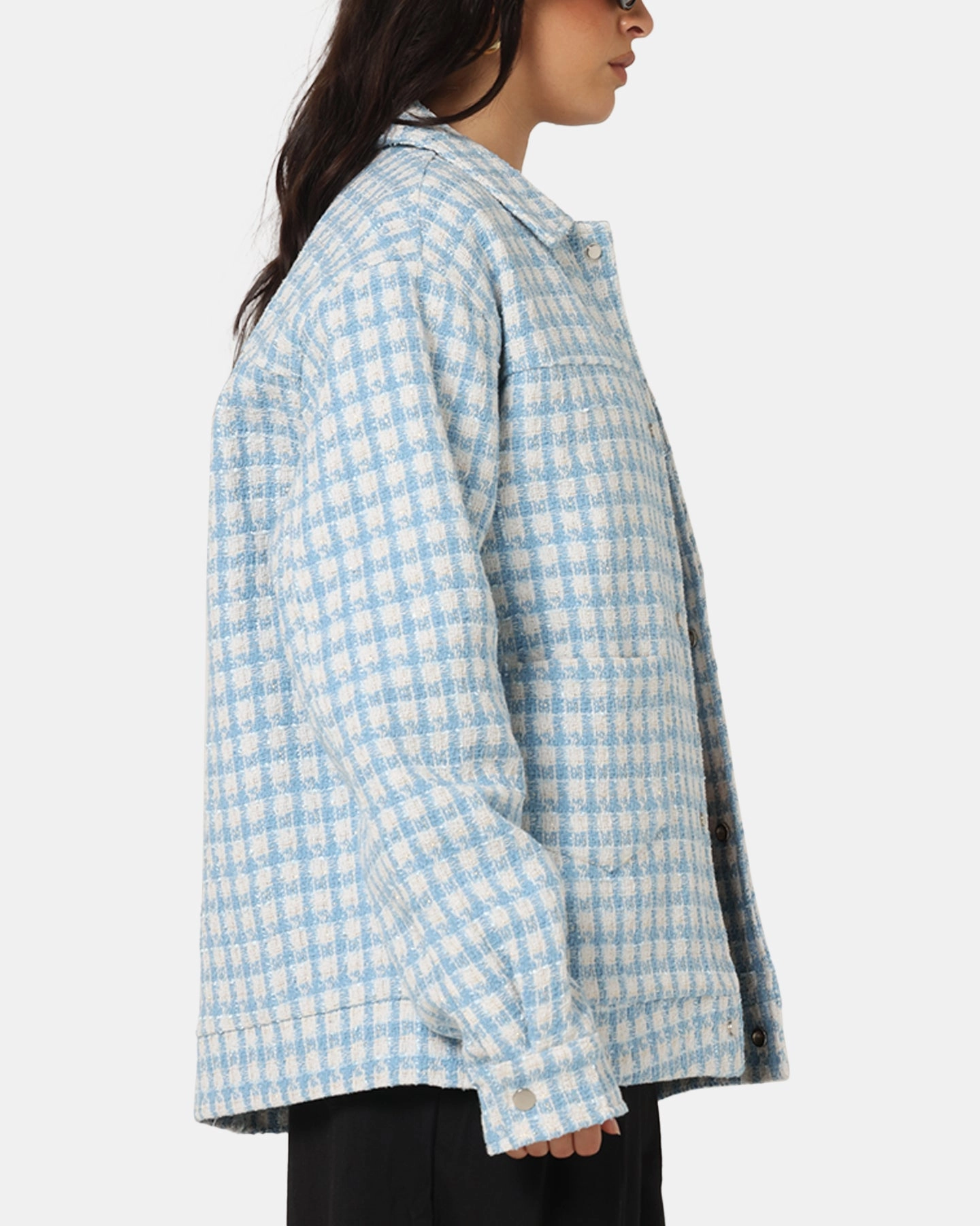 Custom - made XXIII Waffle Jacket Blue Check