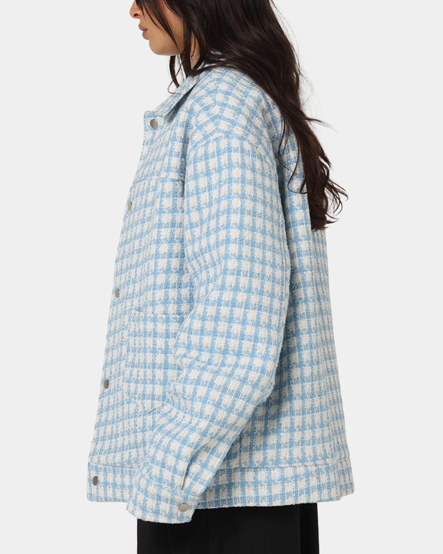 XXIII Waffle Jacket Blue Check Layer Ready
