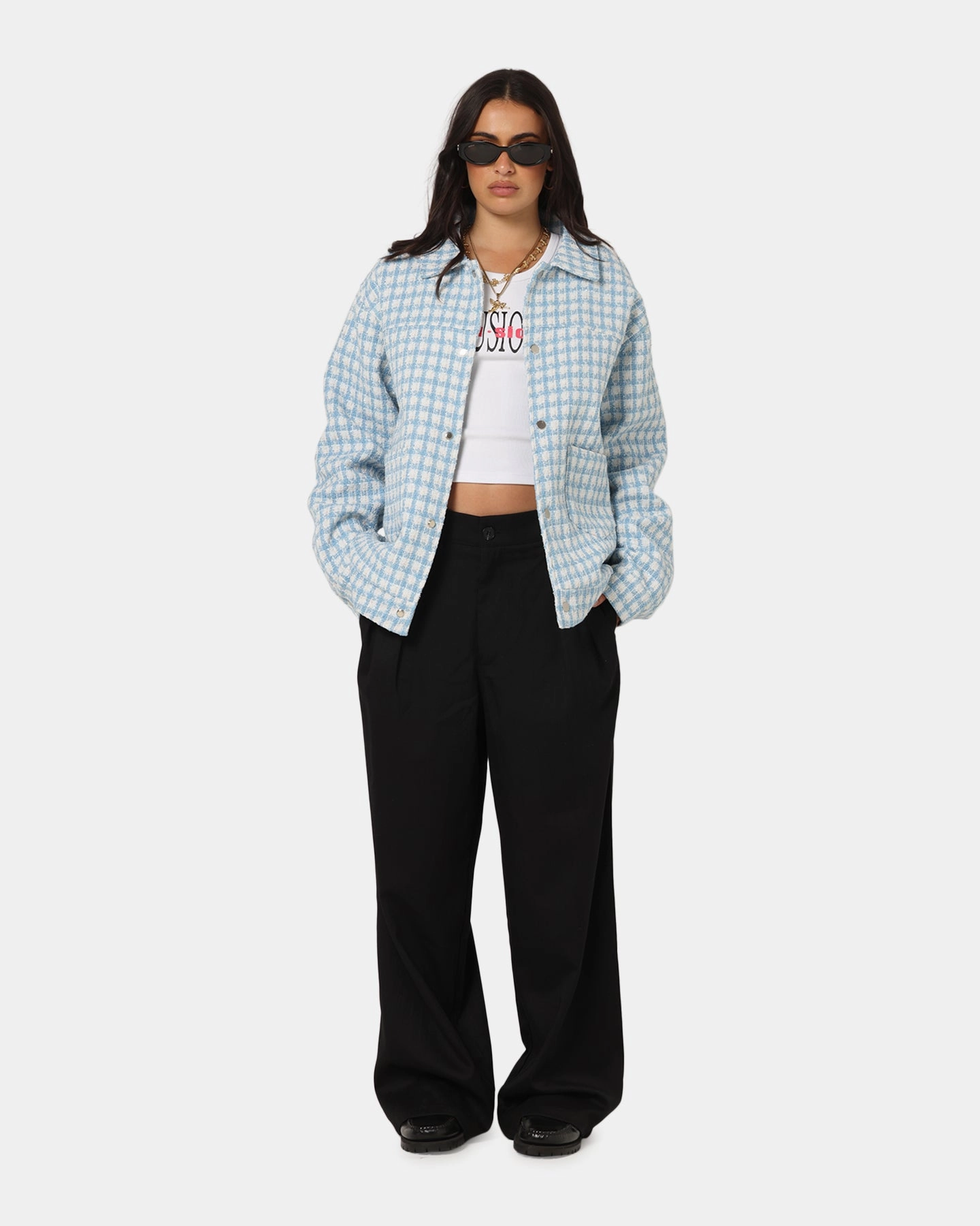 XXIII Waffle Jacket Blue Check Abrasion Resistant Finish