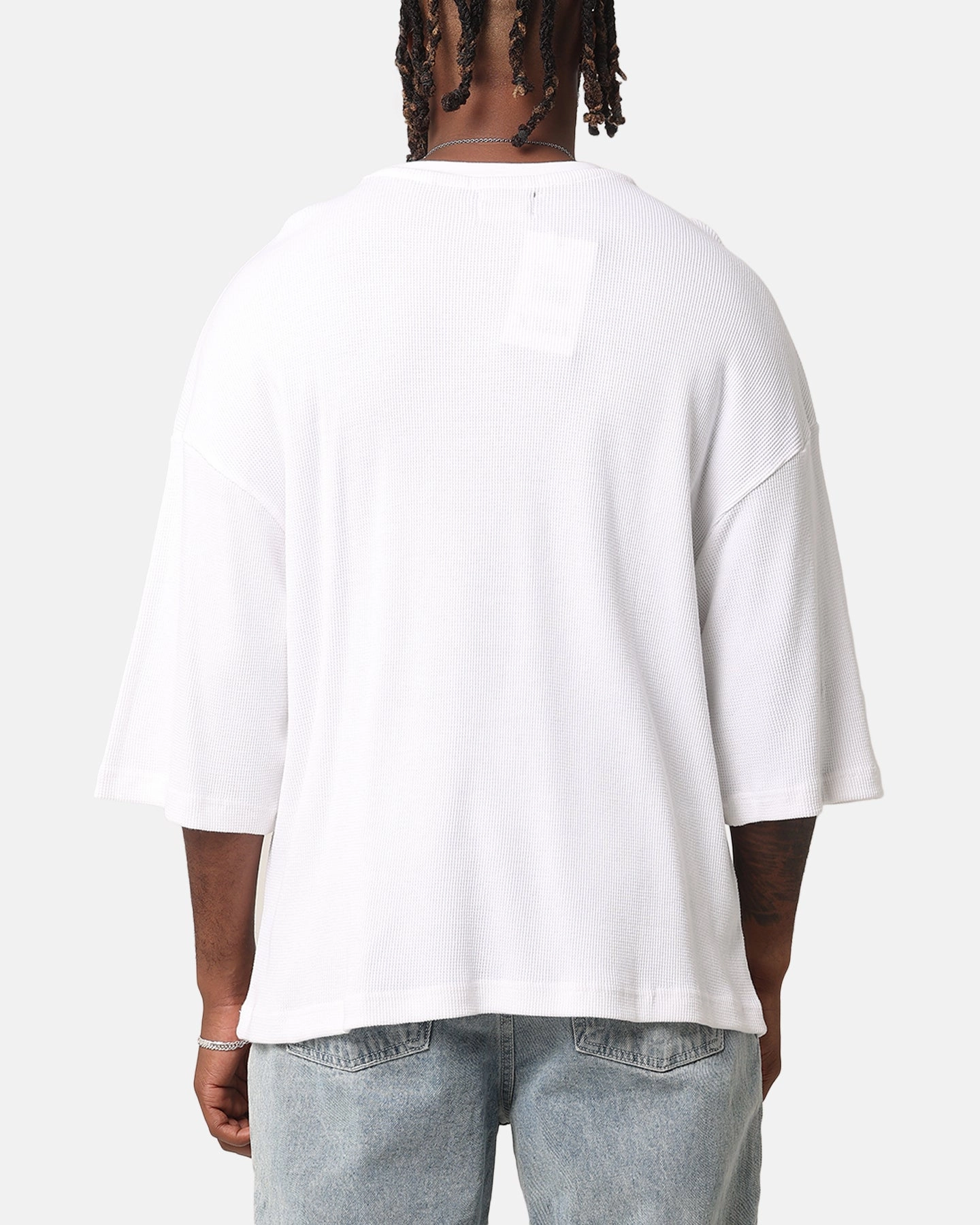 XXIII Waffle Midsleeve T-Shirt White UltraSoftBrushedInterior Garment Dyed Finish