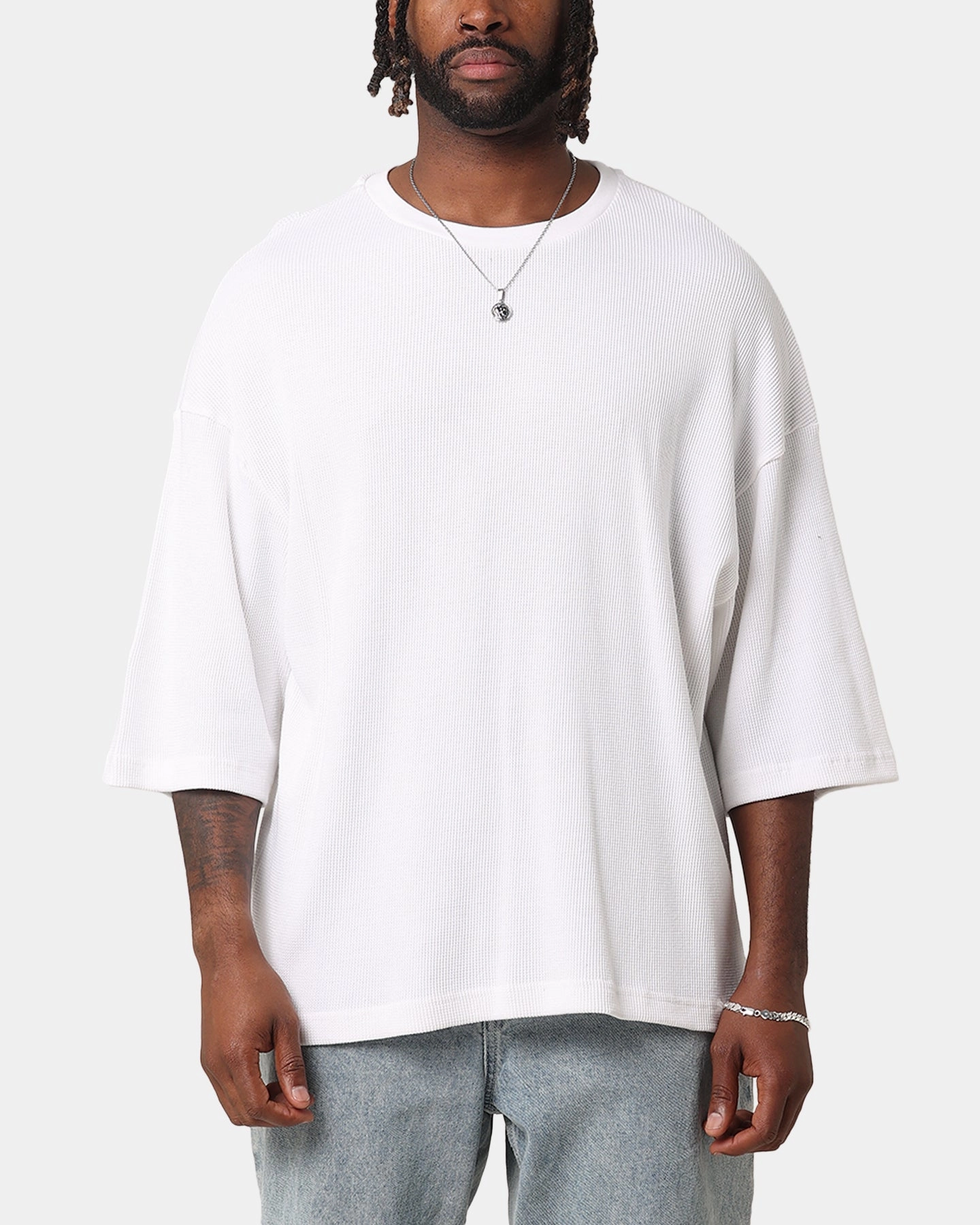 Functional Style Soft and Light XXIII Waffle Midsleeve T-Shirt White