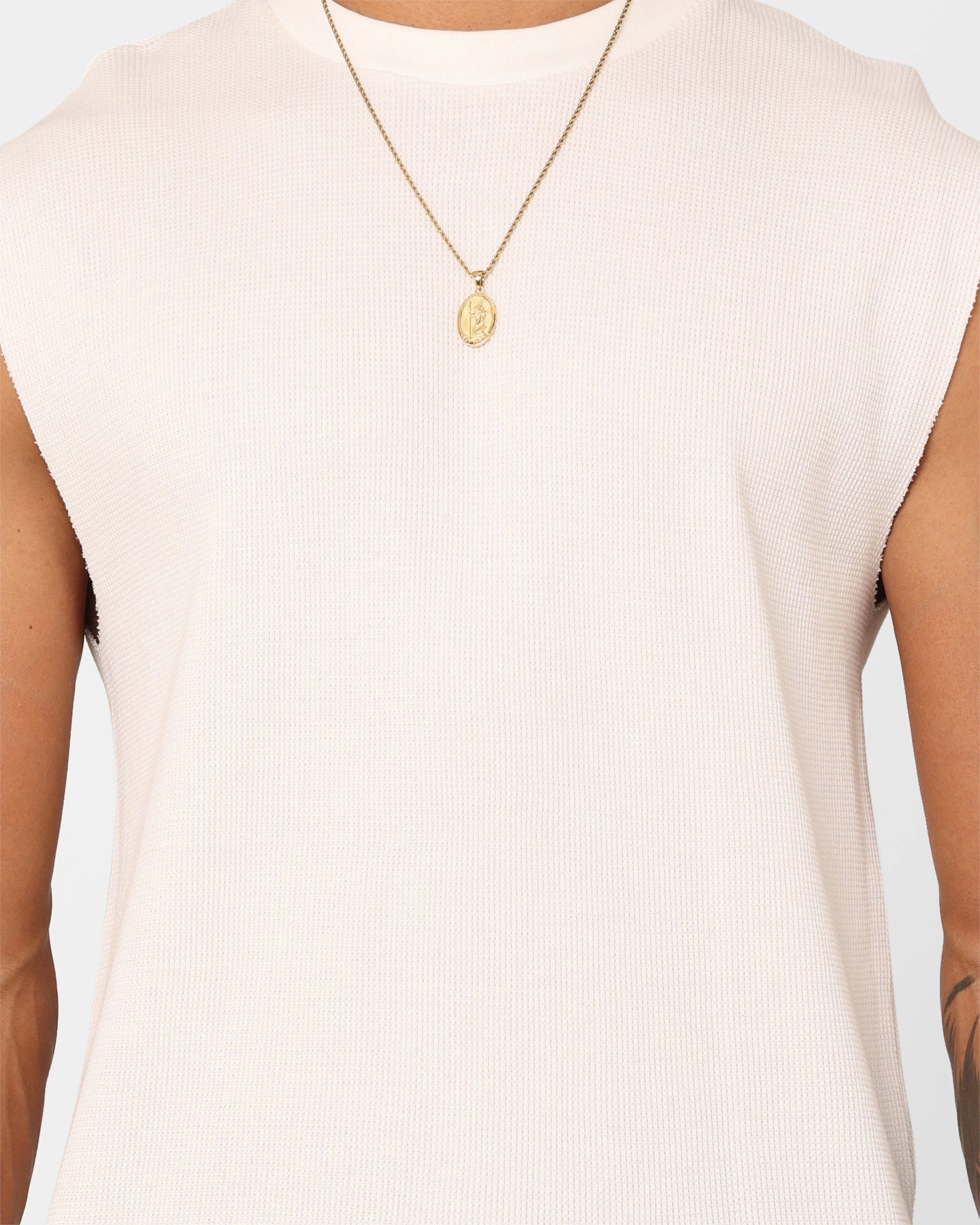 Classic Style Trend ReinforcedHems XXIII Waffle Muscle Singlet White
