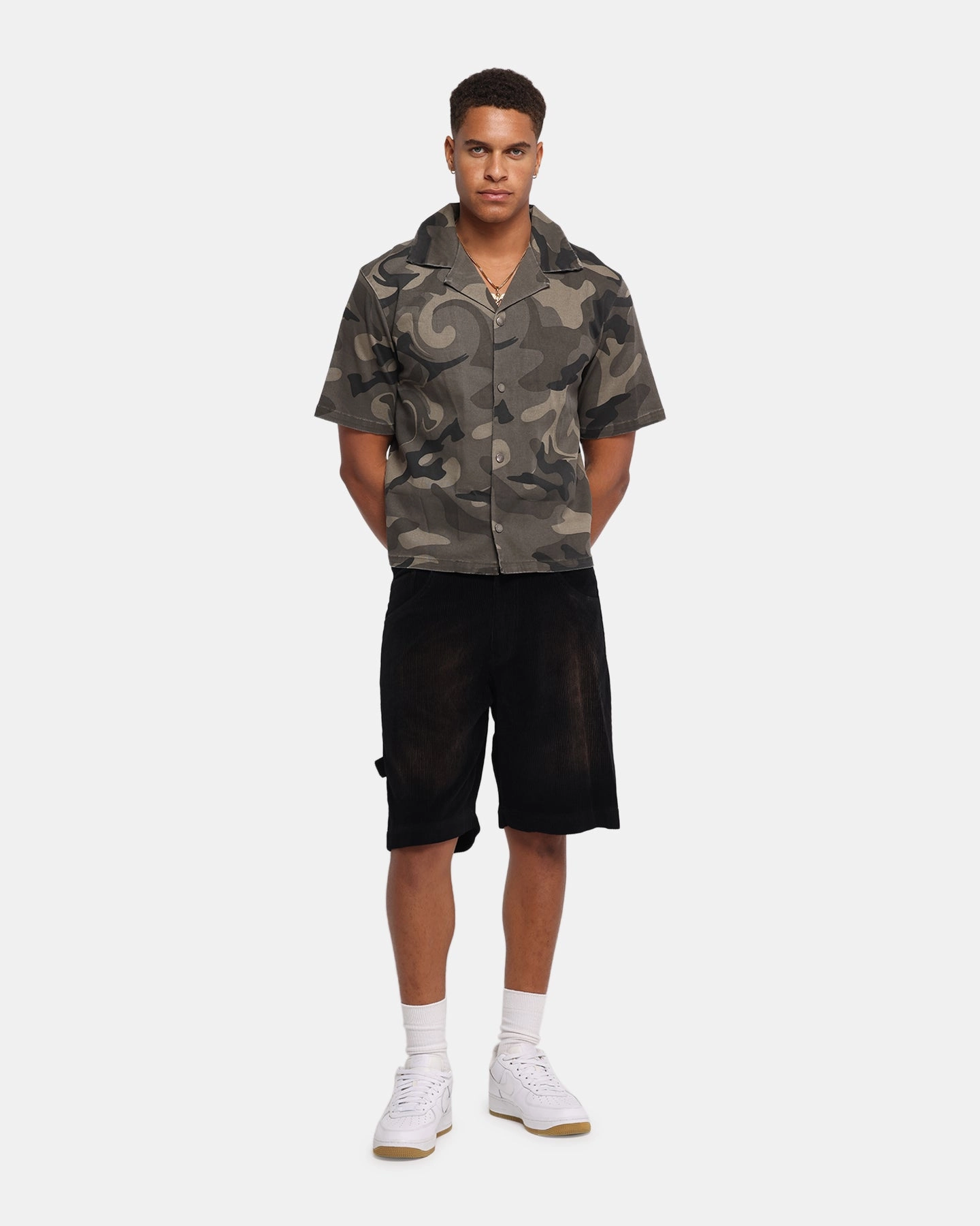 XXIII Washed Camo Button Up Shirt Camo Sustainable production