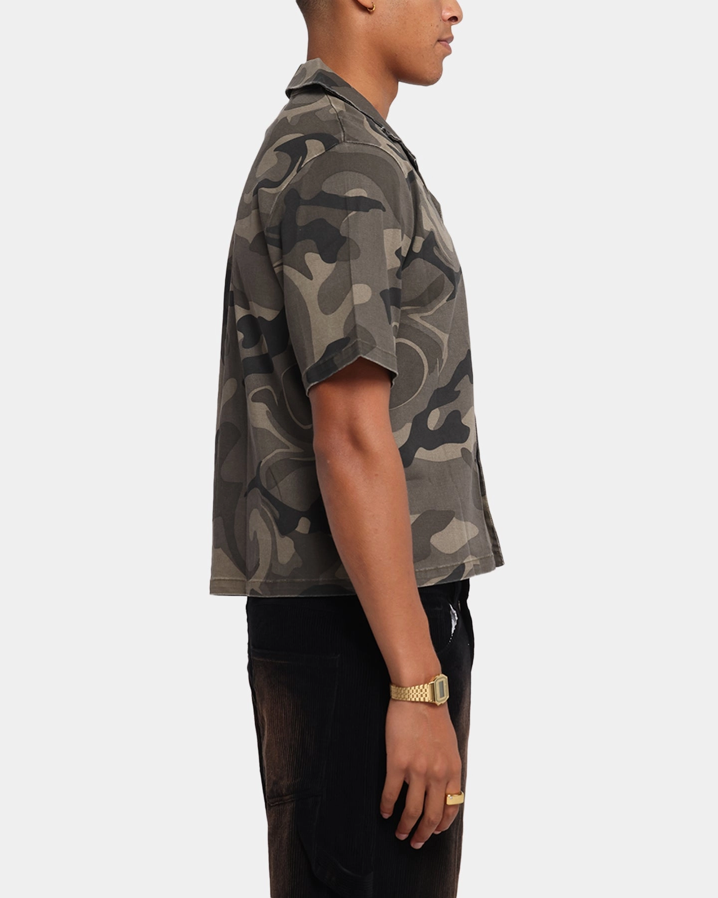 XXIII Washed Camo Button Up Shirt Camo Subtle design