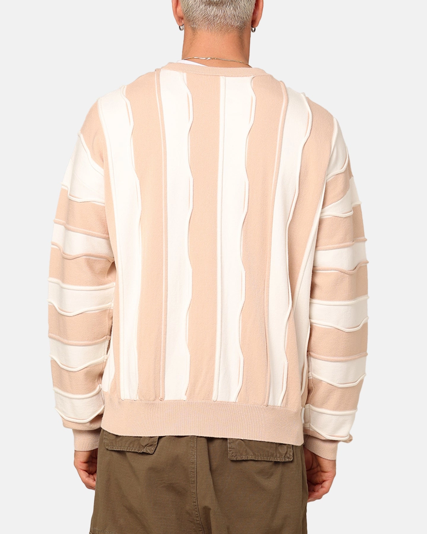 XXIII Wavy Slouch Sweater Cream/White Anti Slip Cuffs Durable Water Repellent