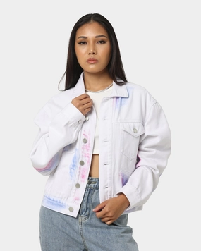 XXIII Women's Aster Tie Dye Denim Jacket Multi-Coloured/White Cordlock Adjustment System NonBulkyFit