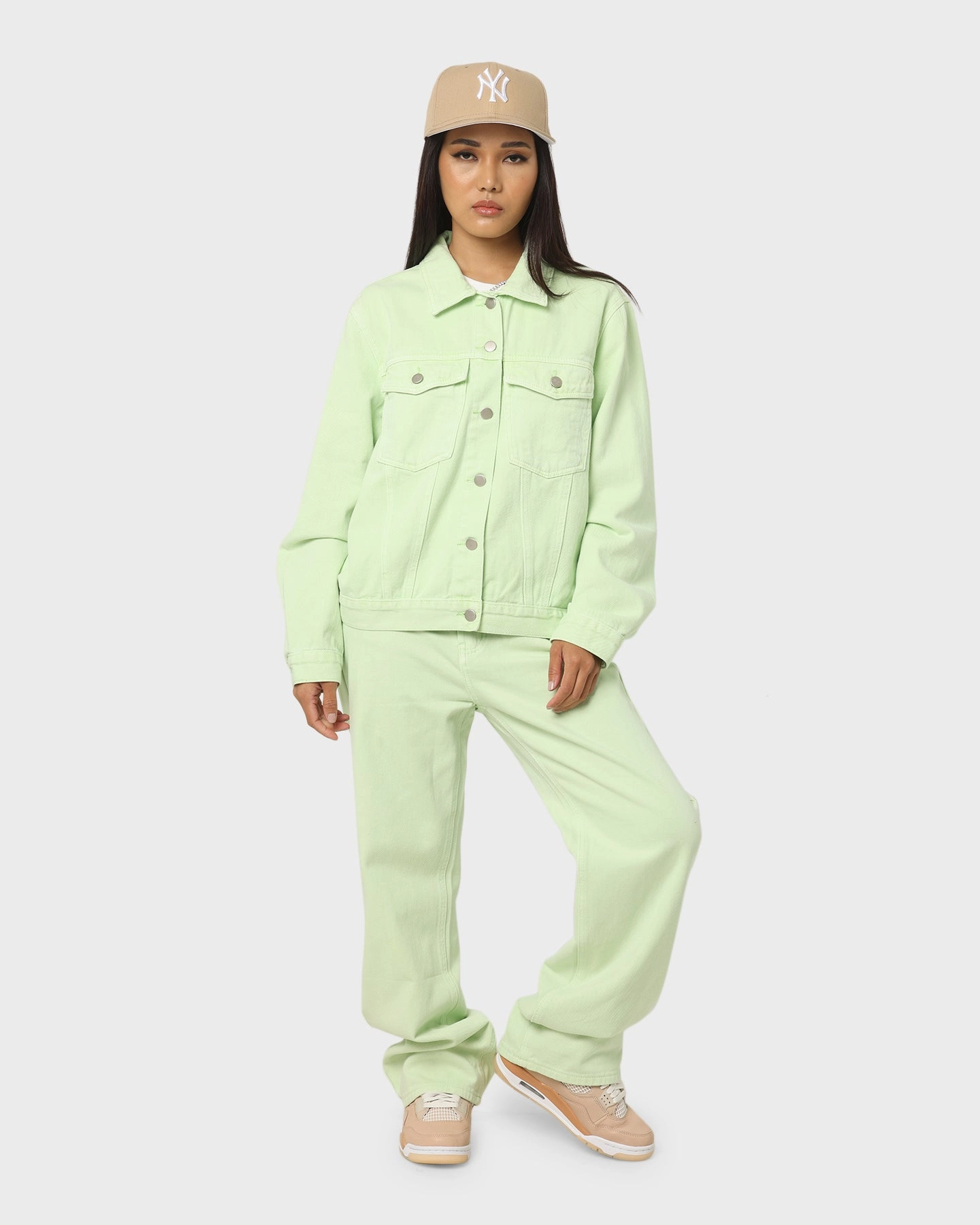 Temperature Adaptive Fabric Windbreaker Style XXIII Women's Brittany Nineties Baby Jacket Lime