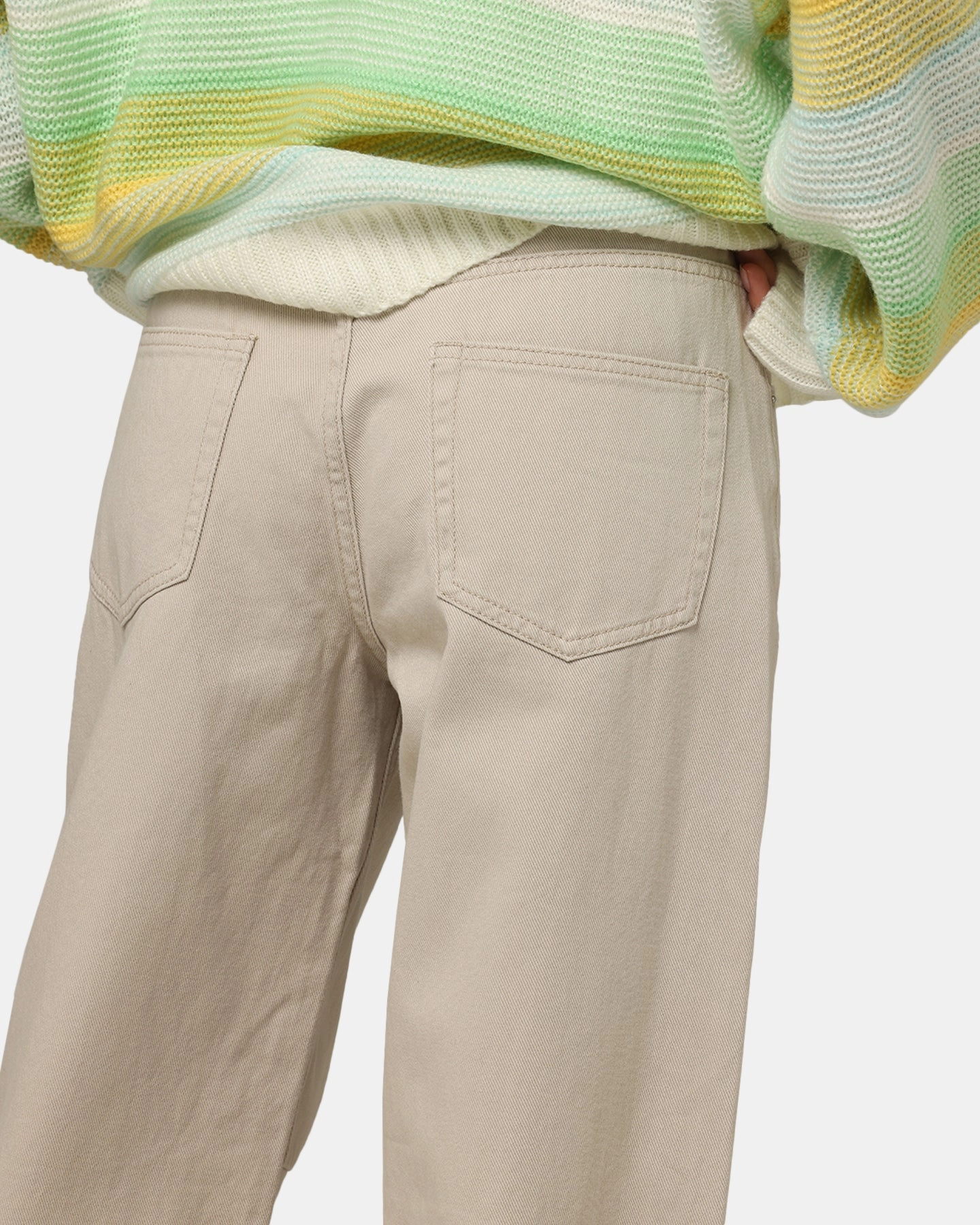Party Look Couple Look Earthy Hypoallergenic Material Composition XXIII Women's Buckle Baggy Jeans Sand