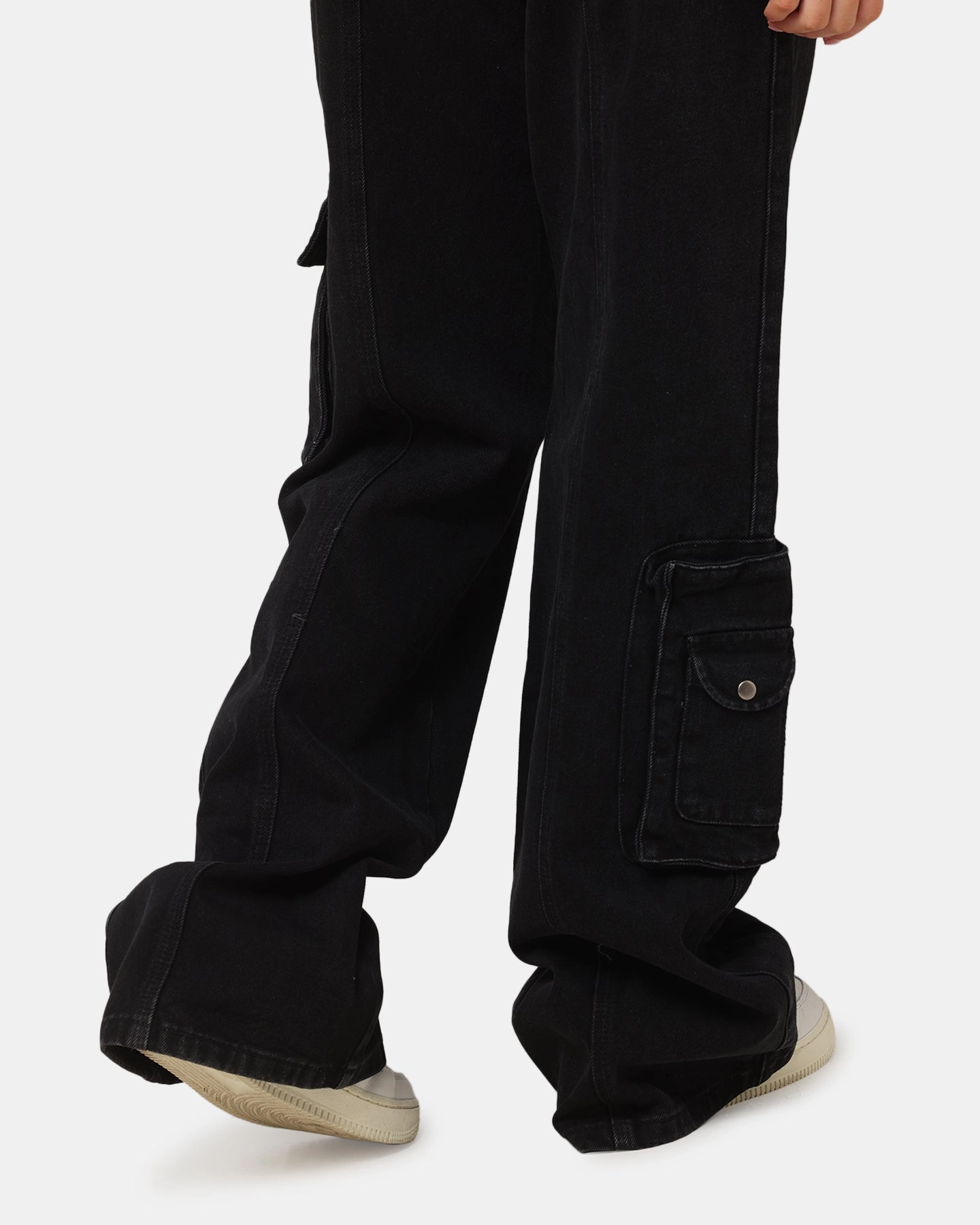 XXIII Women's Corporal Cargo Jeans Washed Black Movement Ease Relaxed Comfort Wear