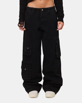 XXIII Women's Corporal Cargo Jeans Washed Black Weekend Wear Wool blend