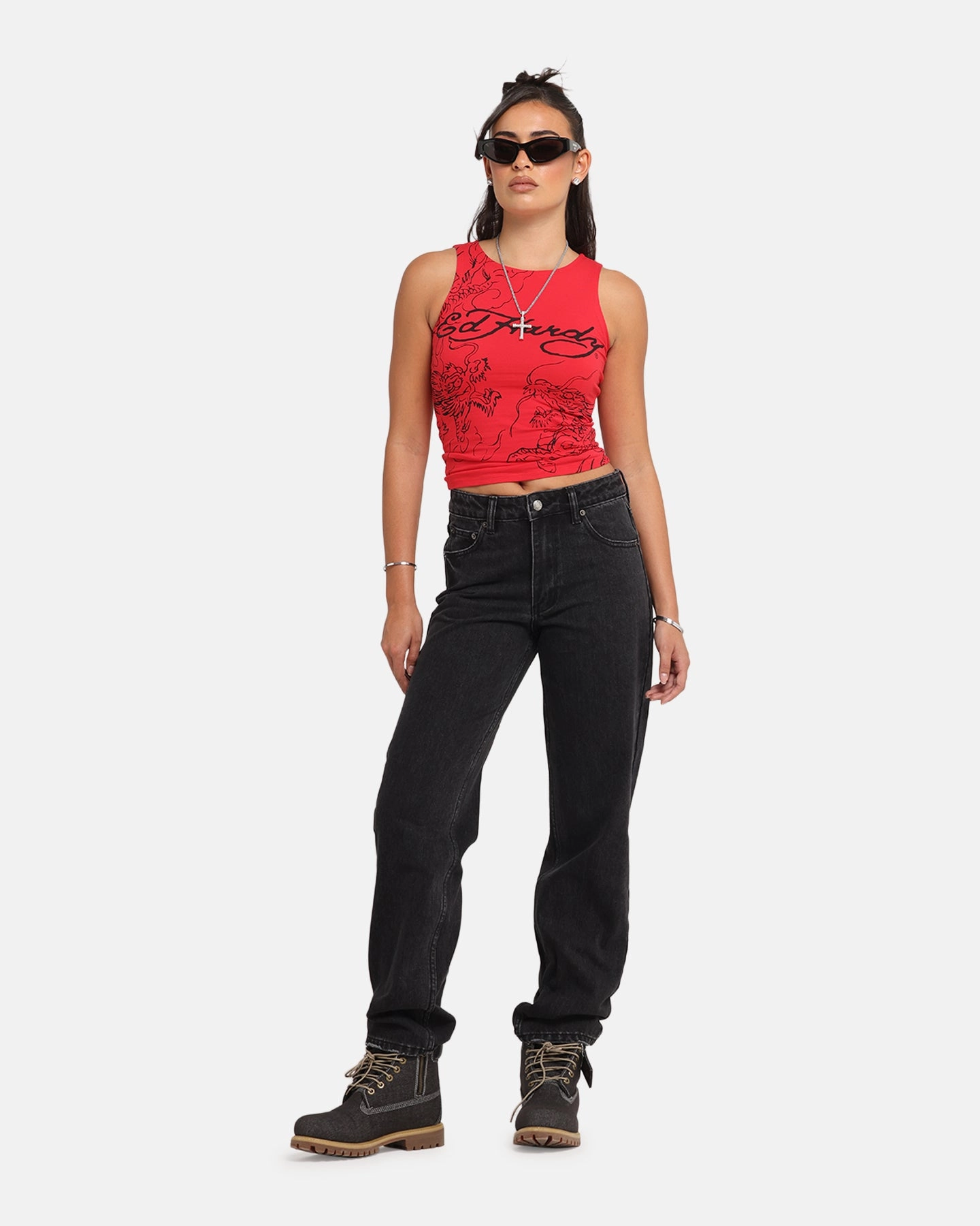 XXIII Women's High Rise Relaxed Jeans Washed Black Balanced Piece Timeless Choice