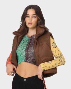 Signal Skinny Fit XXIII Women's Riya Puffer Vest Brown