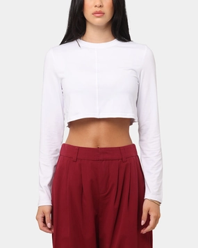 Cool Weather Wear XXIII Women's Serene Long Sleeve Crop T-Shirt White