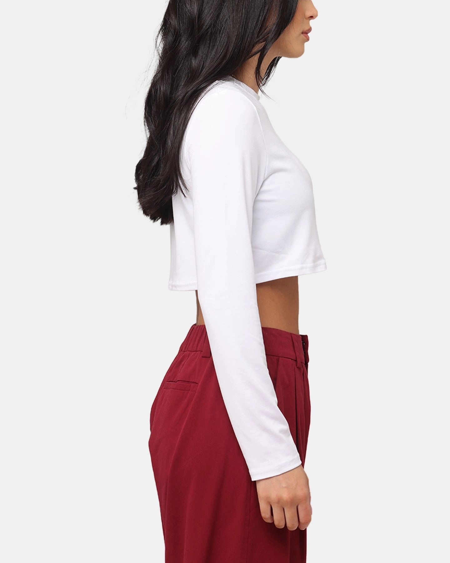 XXIII Women's Serene Long Sleeve Crop T-Shirt White Ultimate Comfort Casual Appeal