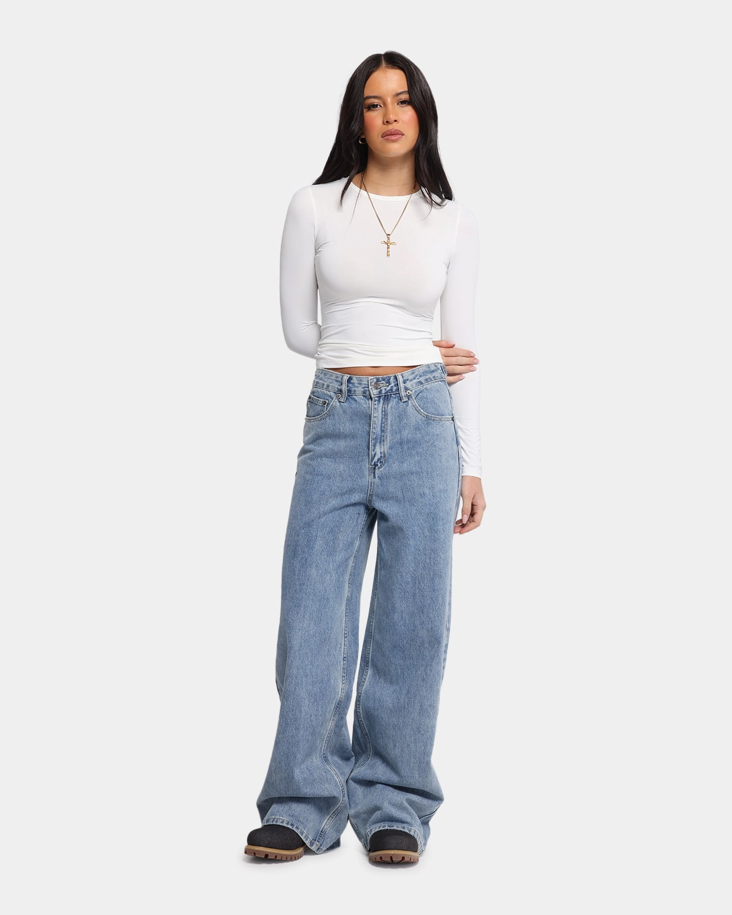 XXIII Women's Wide Leg Jeans Blue Denim All Occasion Universal Fit Design