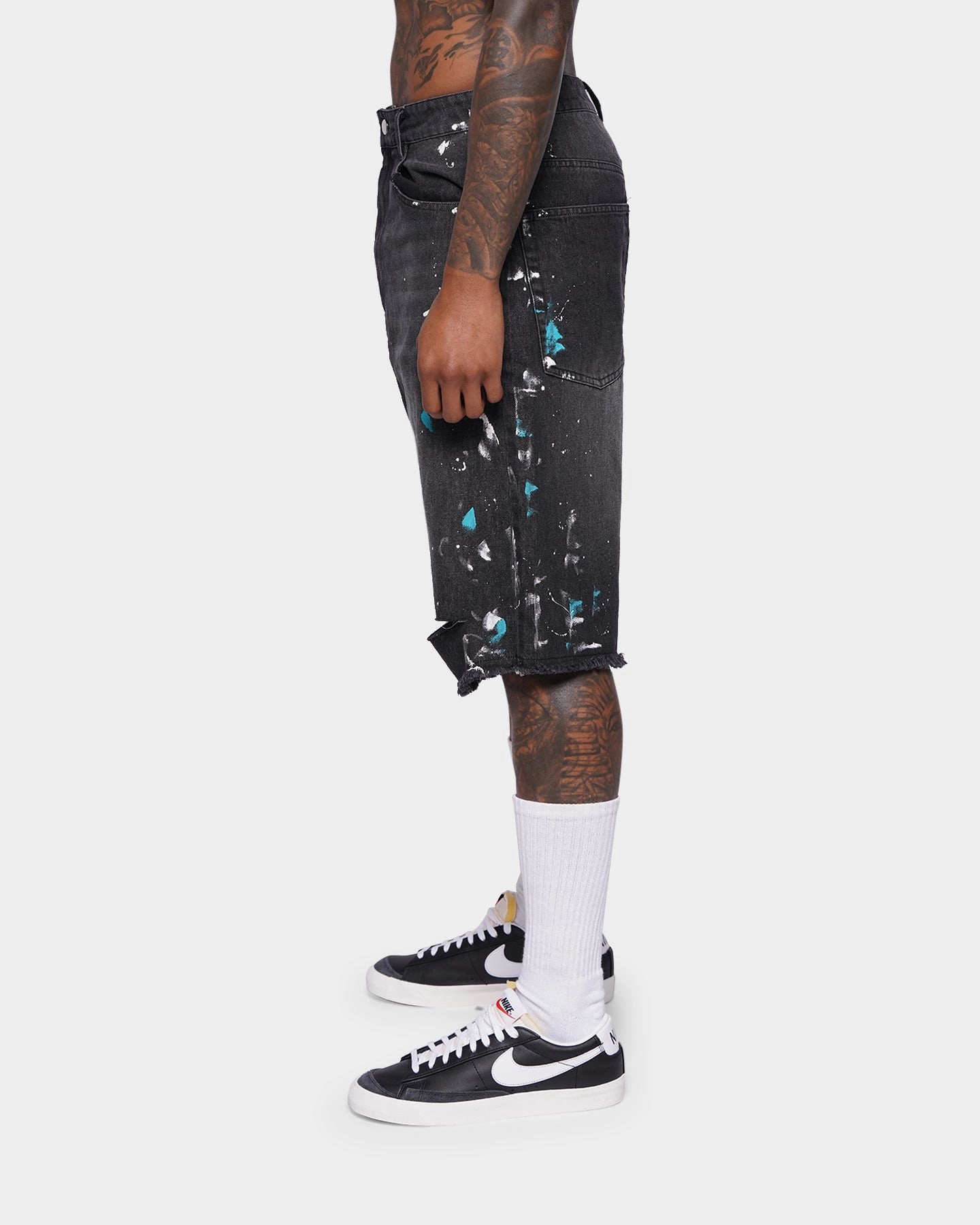 XXIII Wylie Paint Shorts Washed Black AbrasionResistant dress shirt