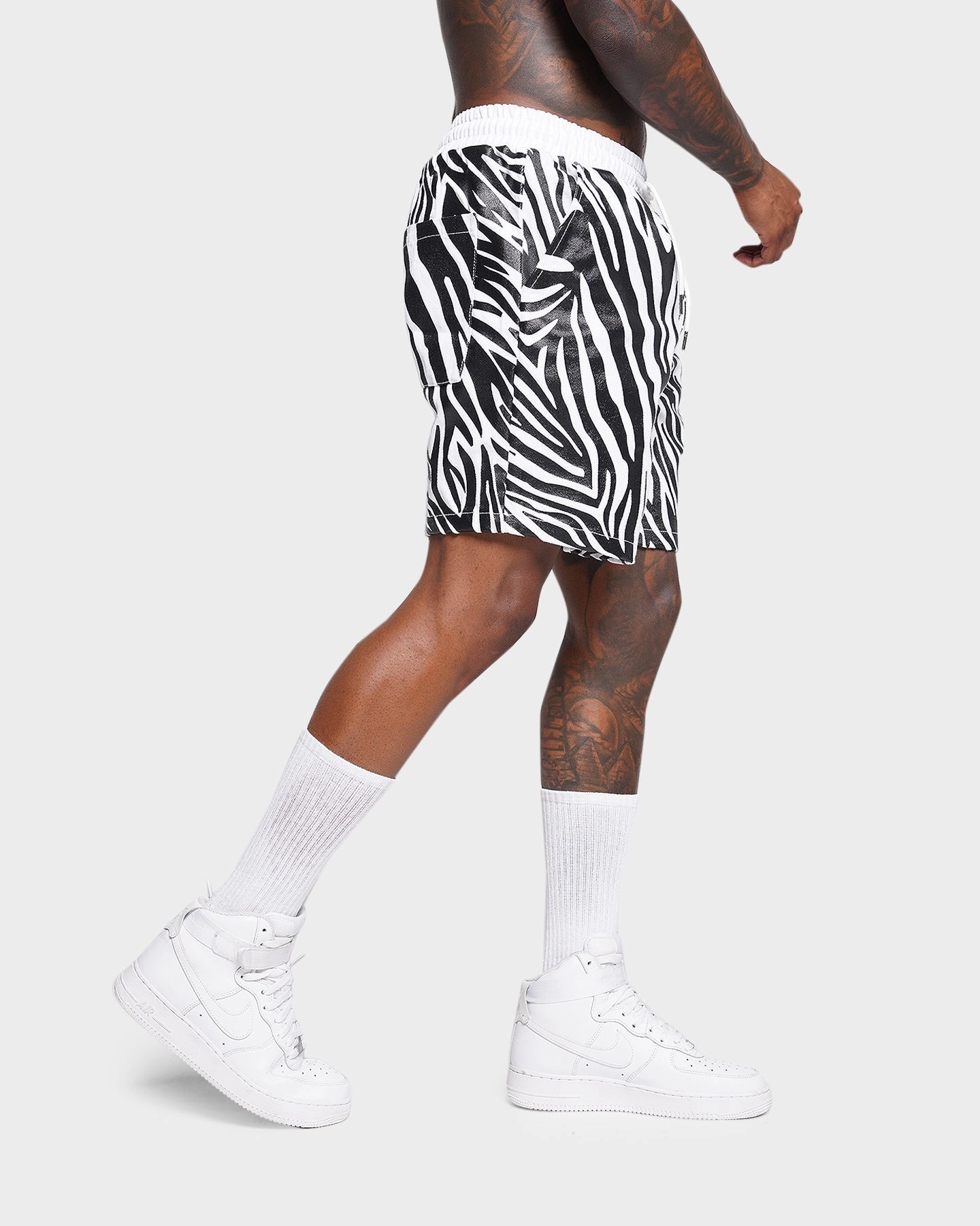 XXIII Zahra Zebra Denim Shorts Zebra Reinforced Hemlines Anti Odor