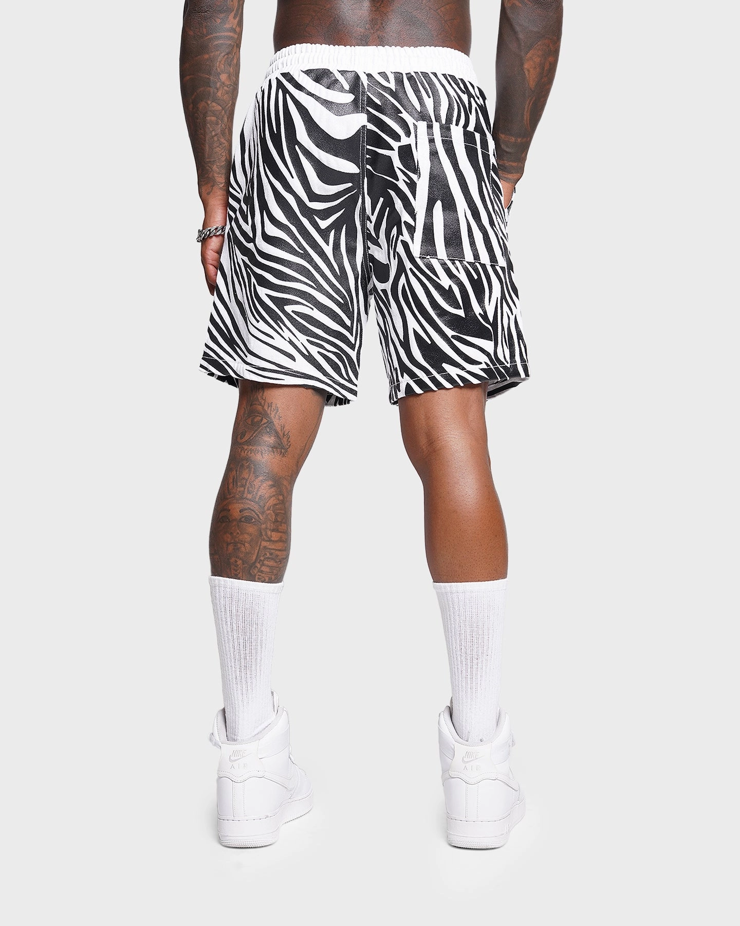 Smooth Flatlock Seams Ergonomic Curved Seams XXIII Zahra Zebra Denim Shorts Zebra