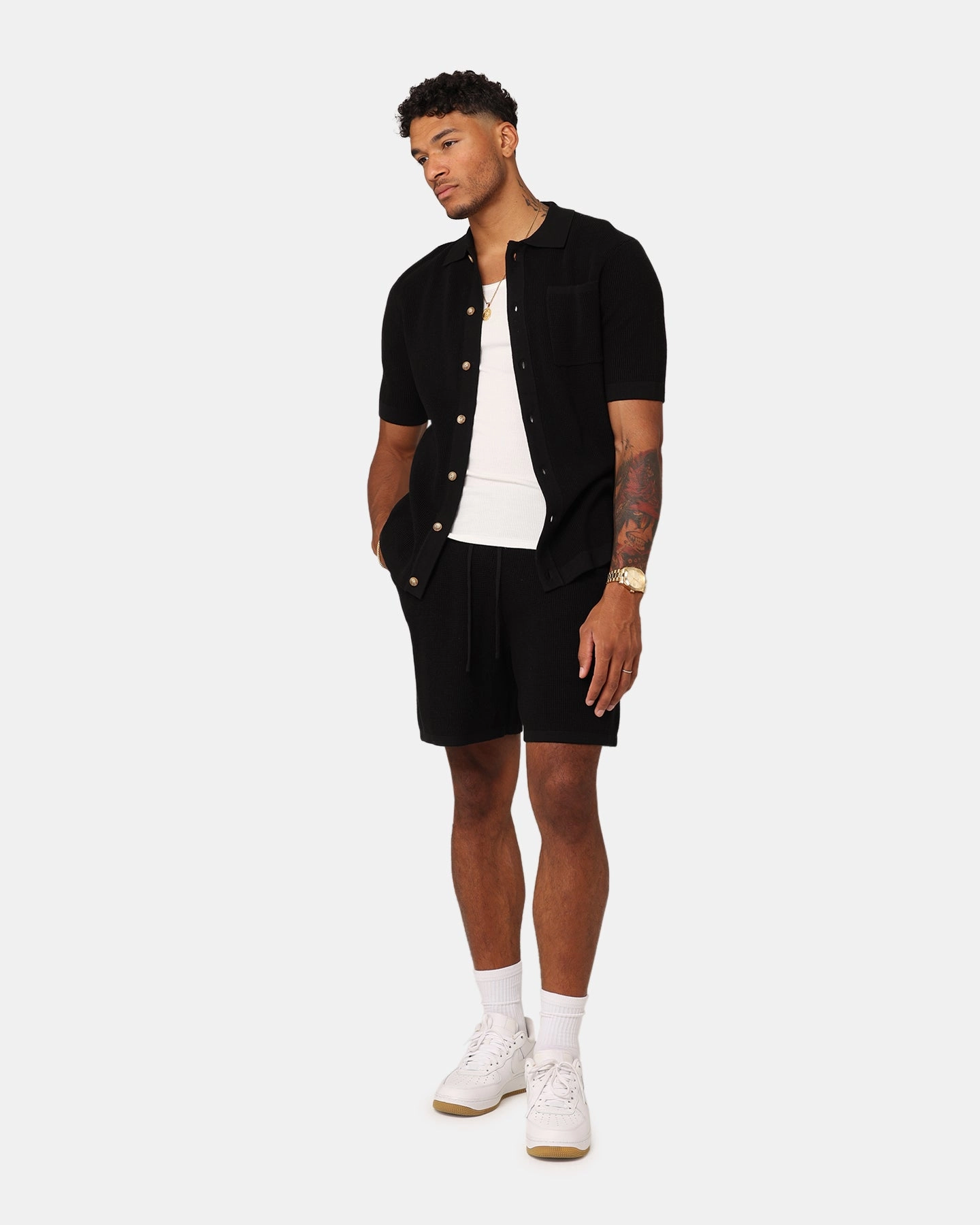 XXIII Zyair Knit Rib Shorts Black Baby shower gift Fade Resistant Dye