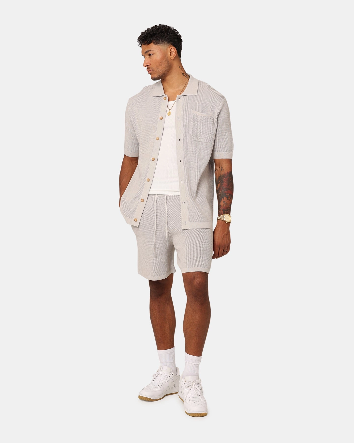 fall shorts XXIII Zyair Knit Rib Shorts Stone