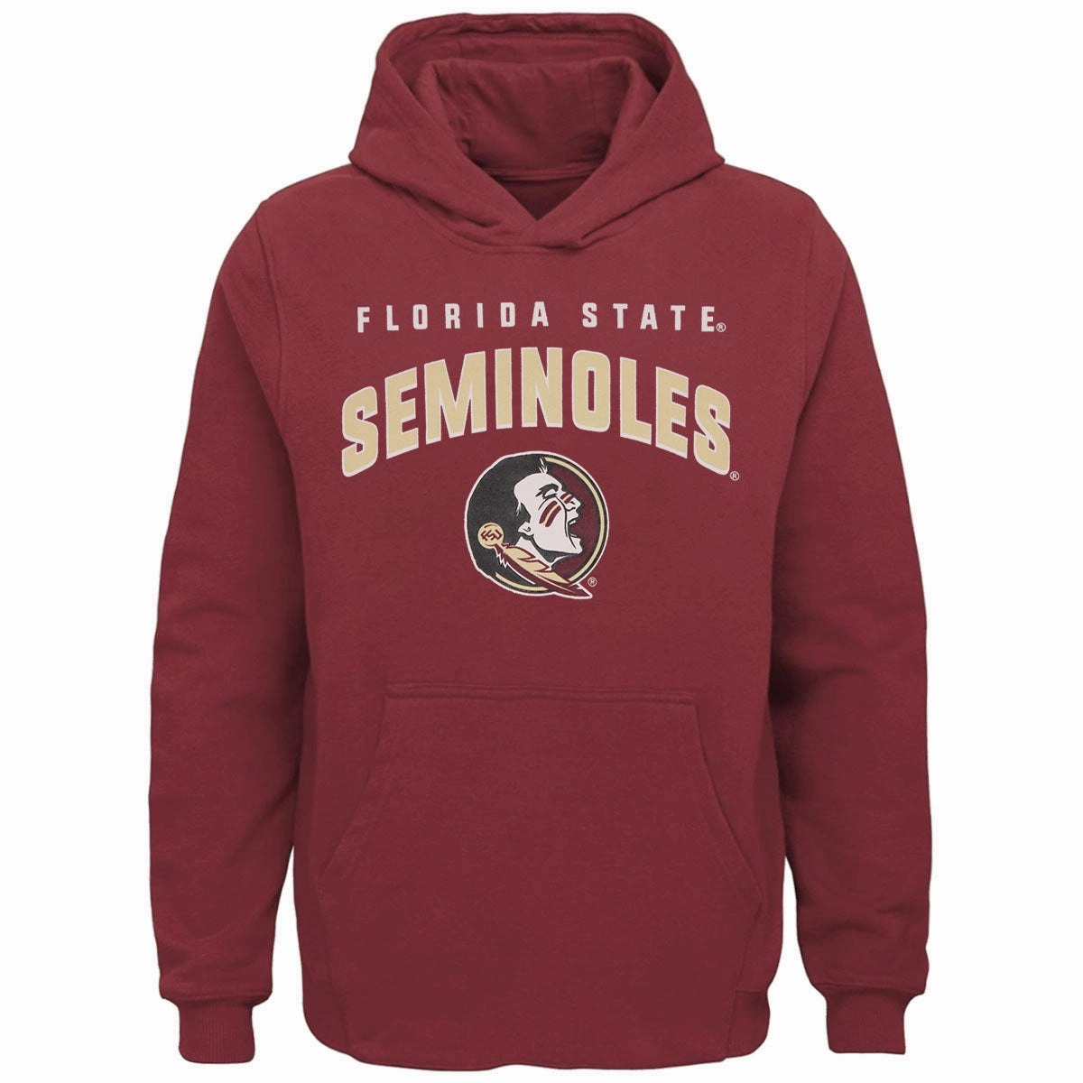 Comfy All-Day Athletic Comfort Wear Outerstuff Kid's Florida State Seminoles/Seminole Logo Hooded Fleece - Garnet
